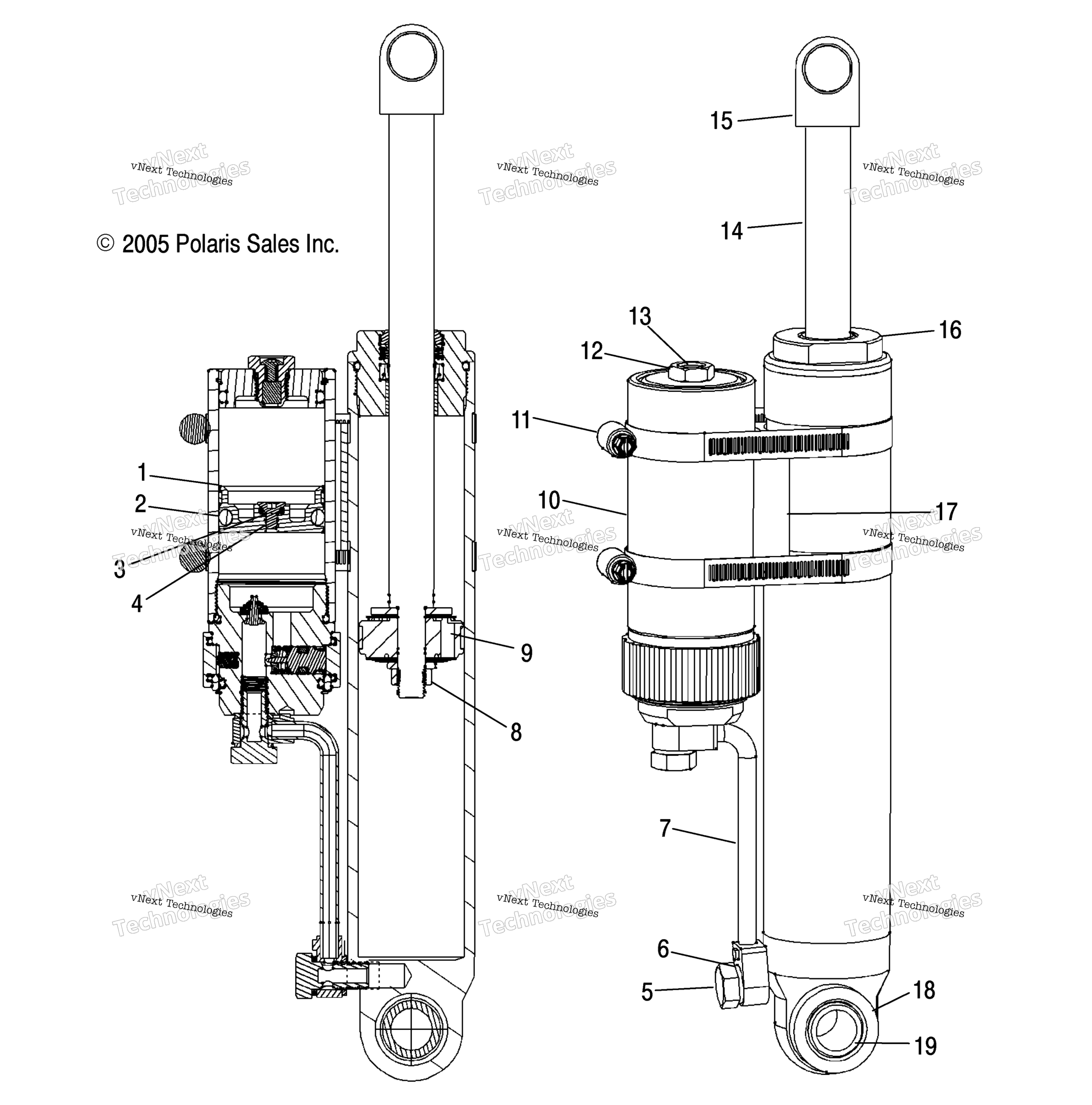 Shock, задний Track S06pk7 / Pl7 / Pm7 / Pl8 / Pm8 / Pn8 / Pr8 All Options (4997439743C14)