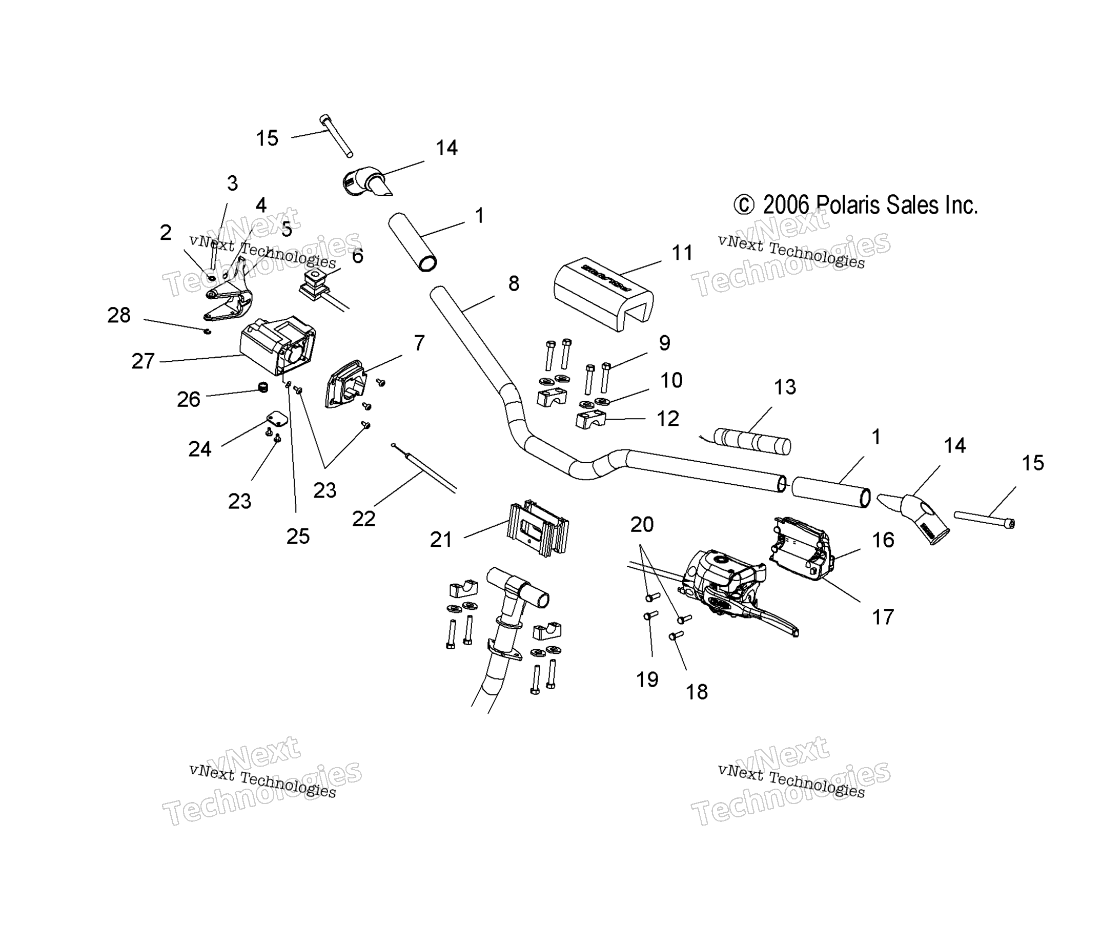 Руль Mounting & Controls S07pp6hs/Hsa/Hsb (49Snowhandlebar600ho)