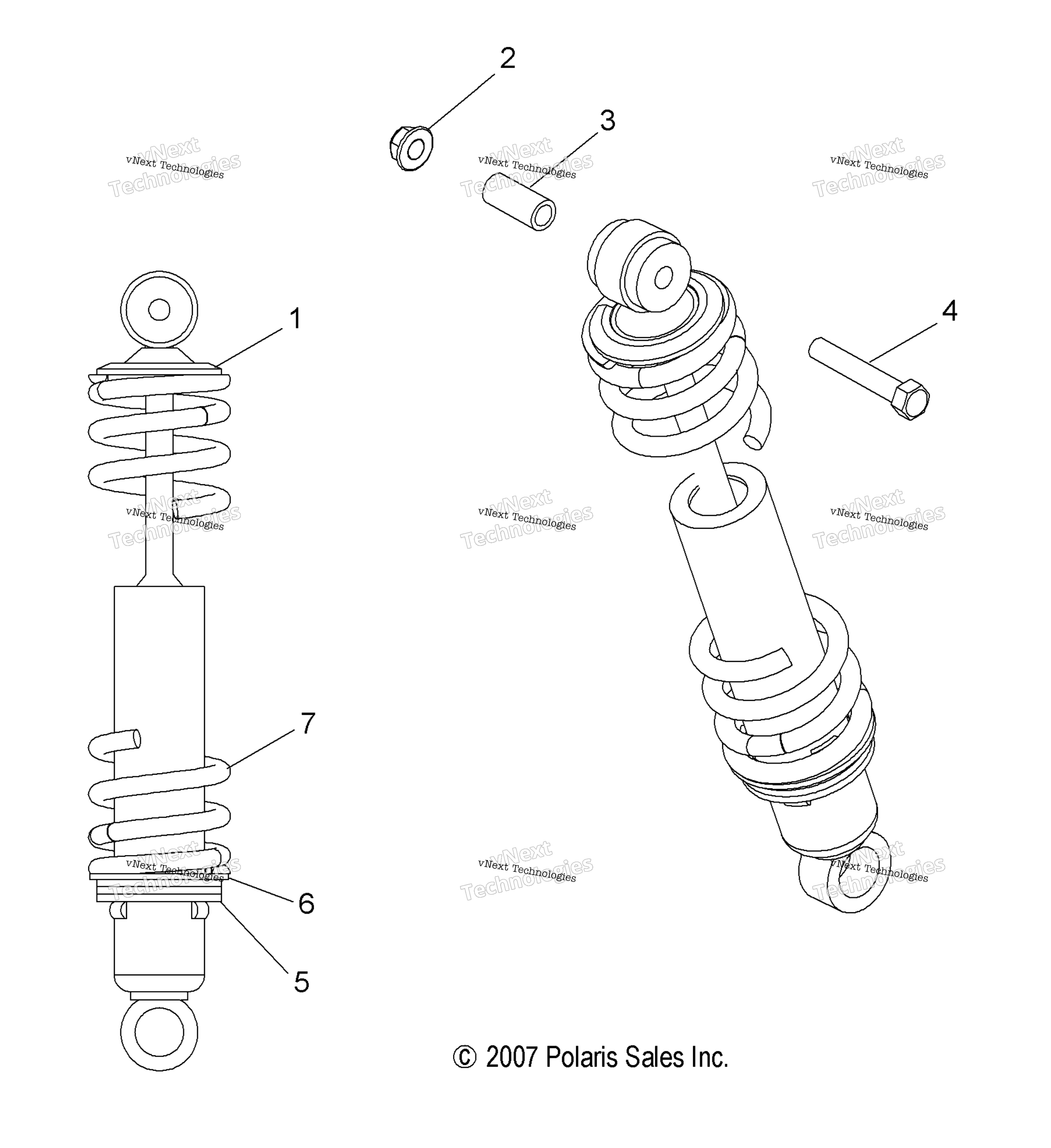 Suspension, Shock, передний Track (49Snowshockfront)