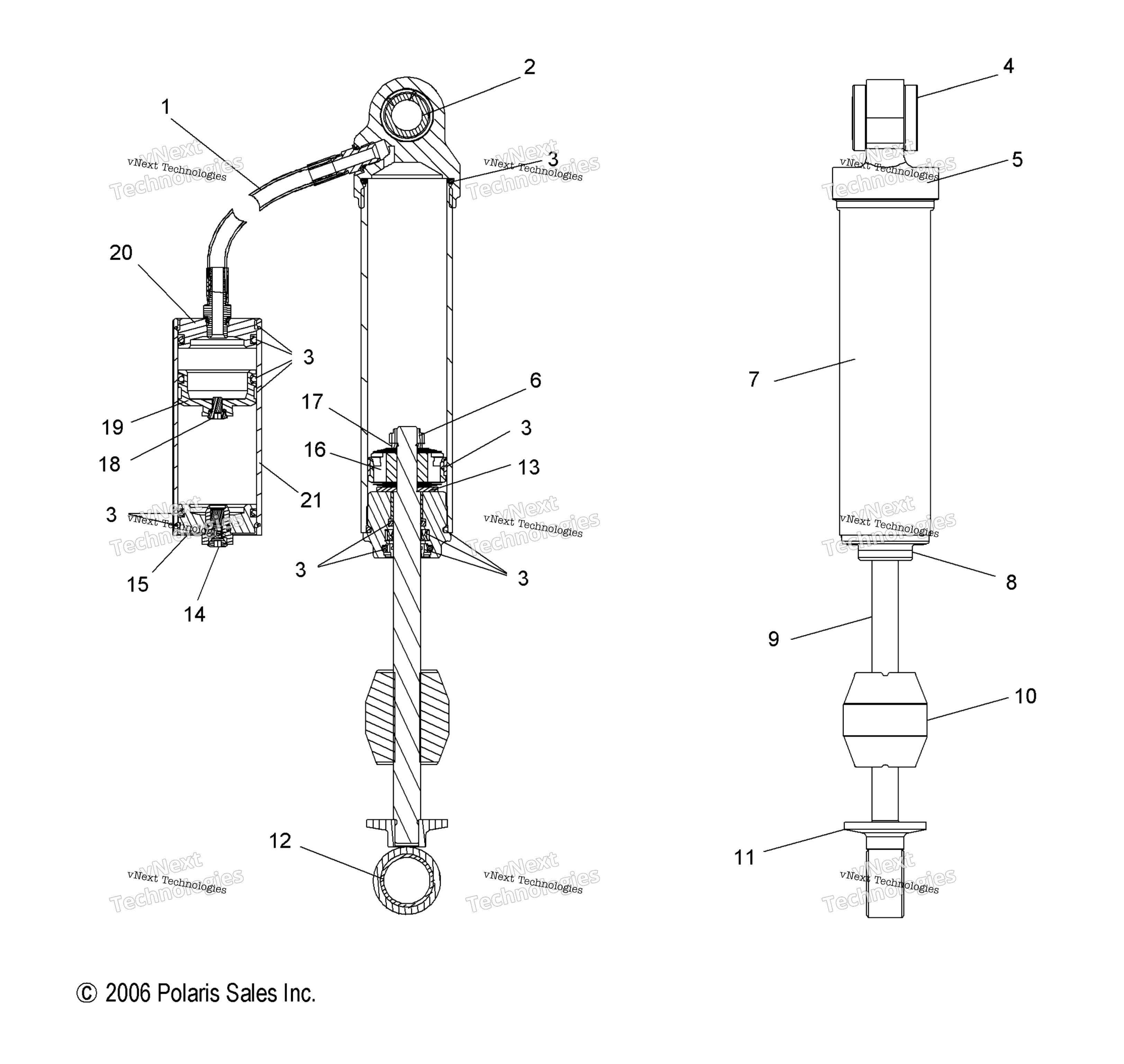 Suspension, Shock, задний Track, Internal Components (49Snowshockrear)