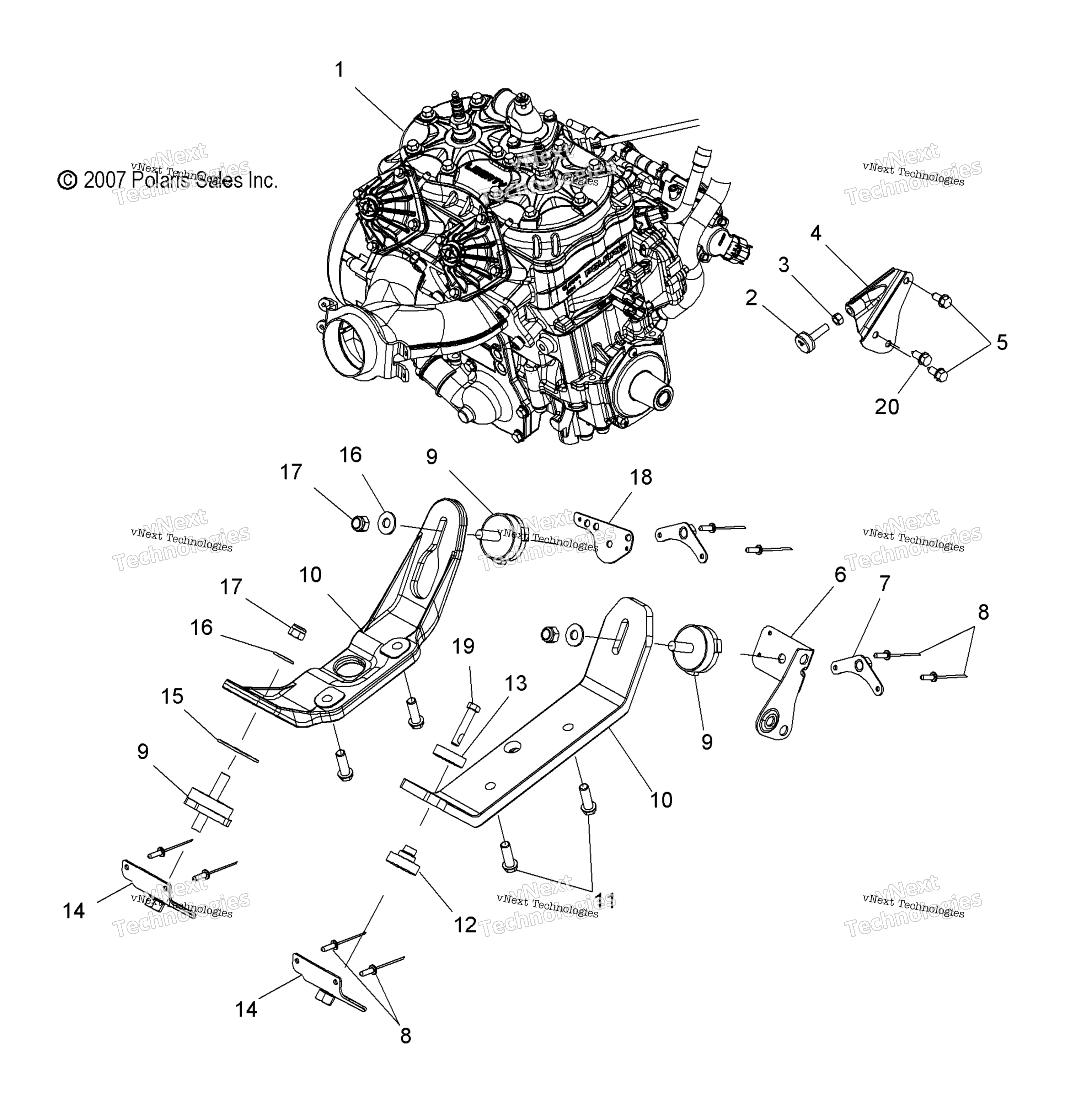 Двигатель, крепление (49Snowenginemount08800rmk)
