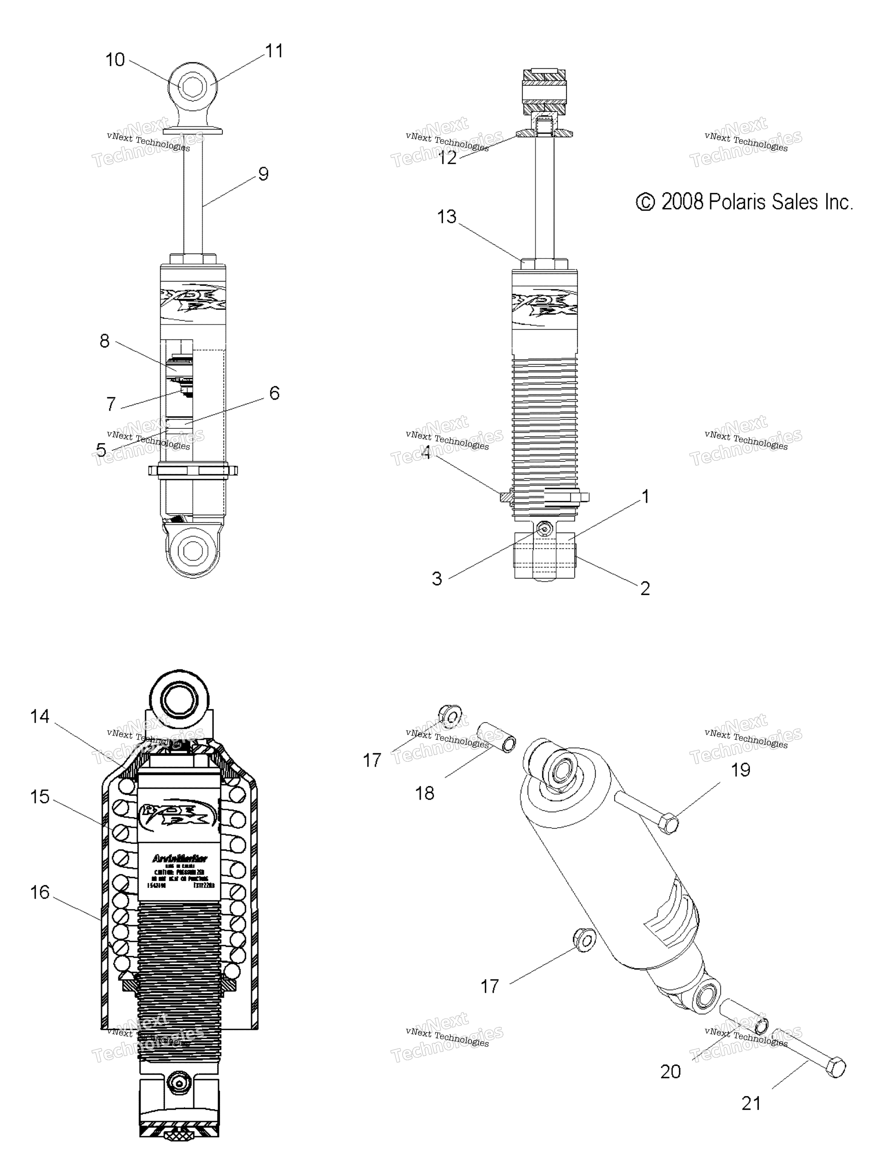 Suspension, Shock, передний Track (49Snowshockfronttrbo)