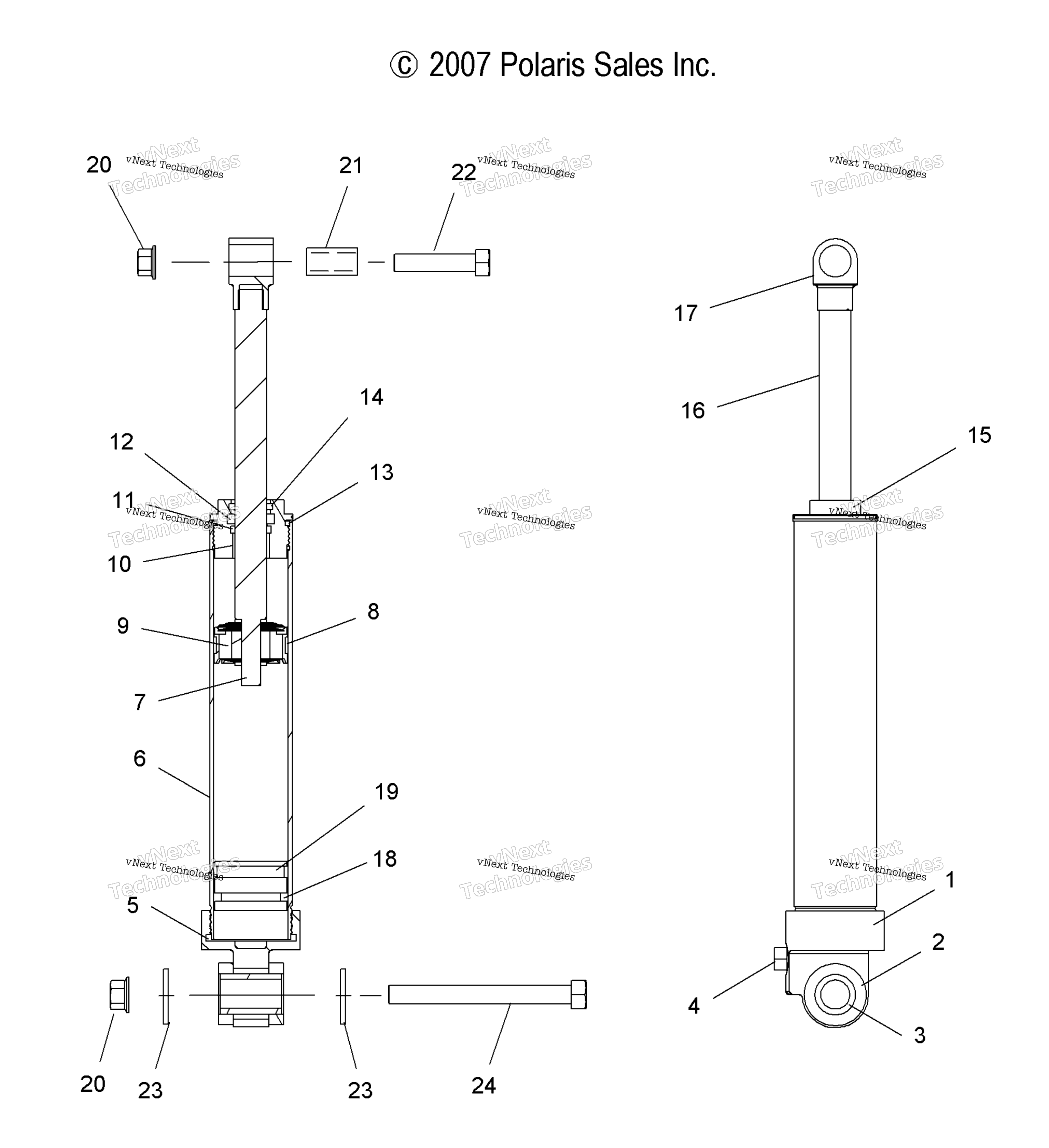 Suspension, Shock, задний Track (Dragon Rmk) S09pg8 / Ph8 All Options (49Snowshockrear)