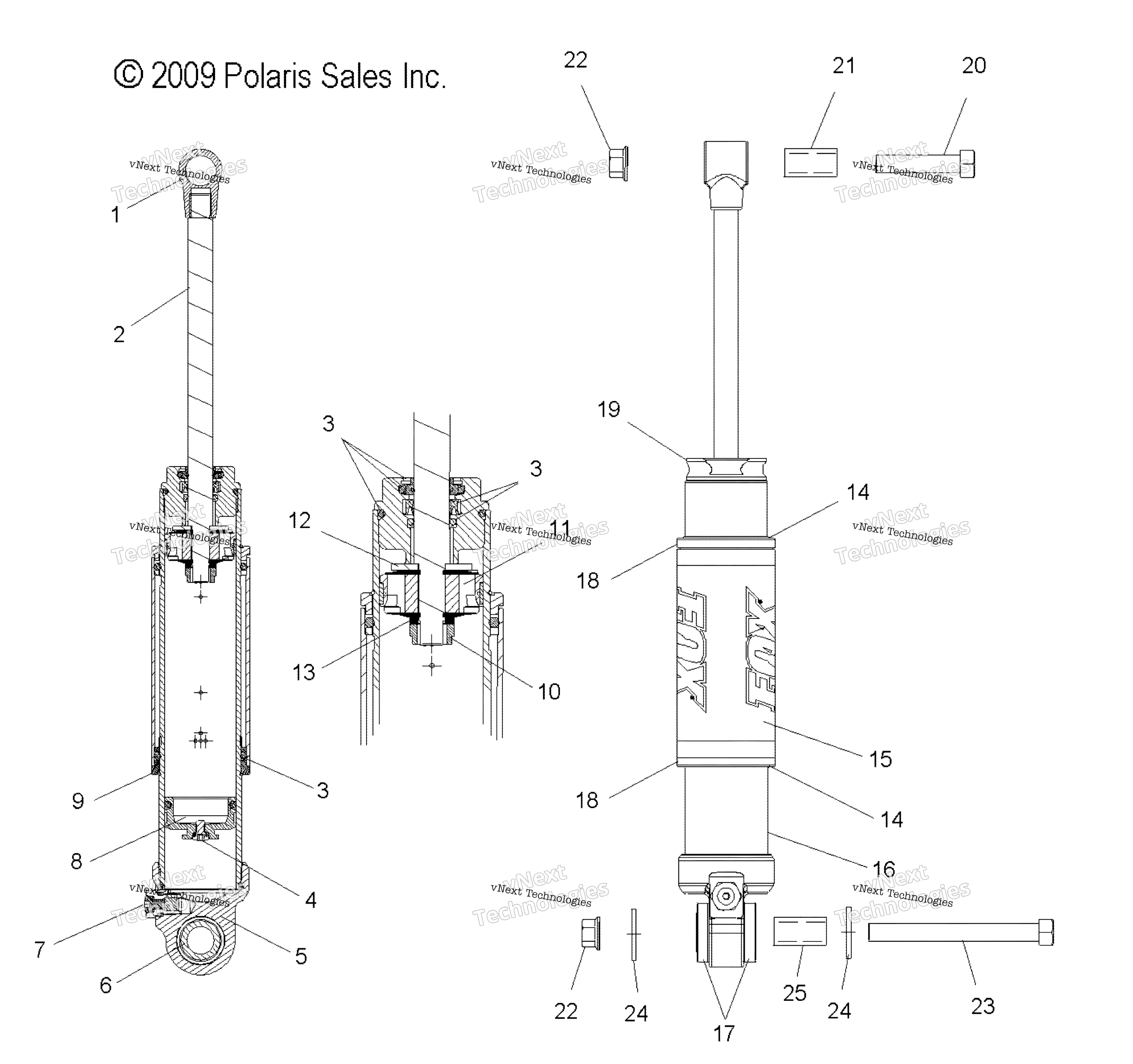 Suspension, Shock, задний Track (49Snowshockrearlx)