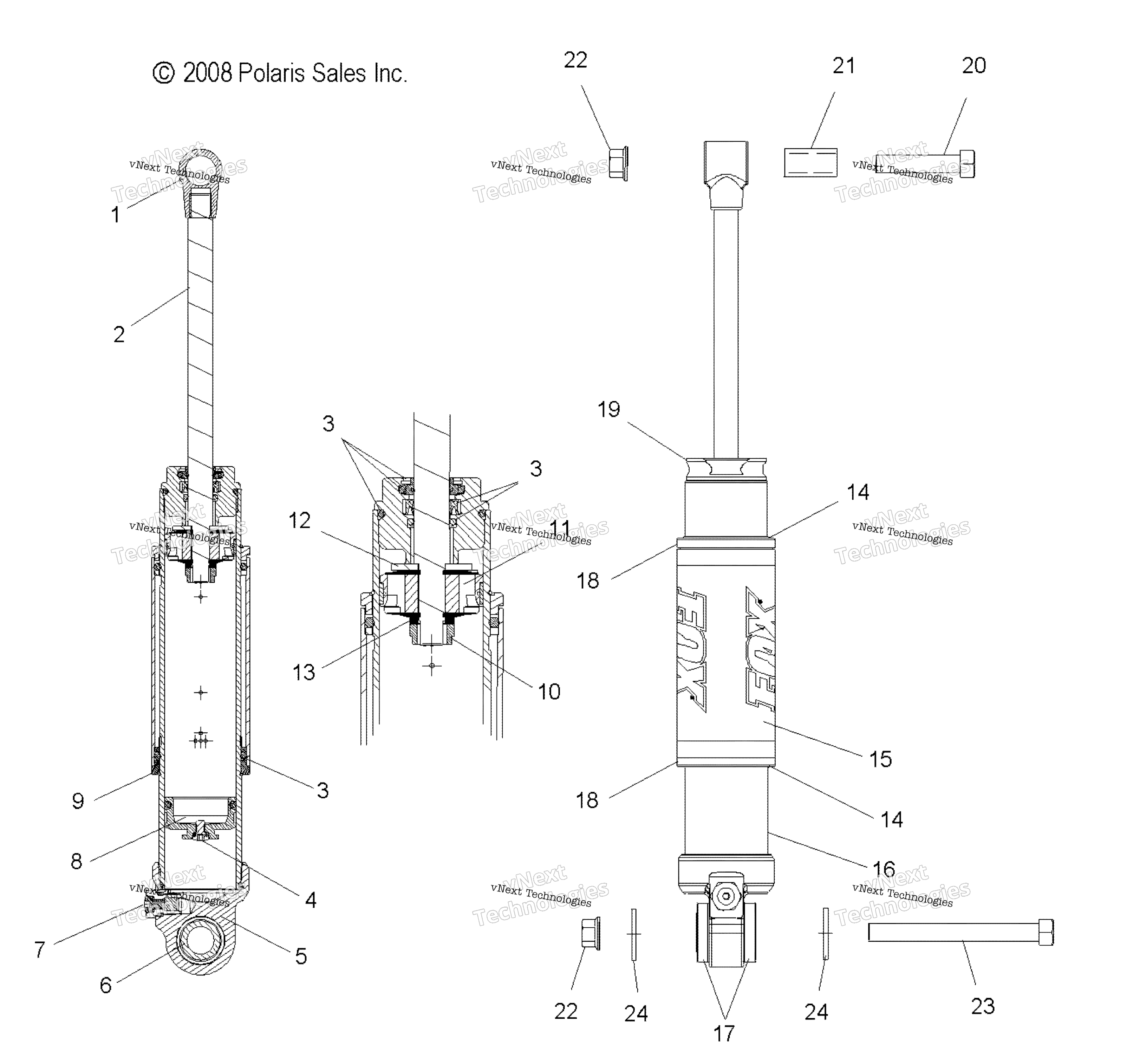 Suspension, Shock, задний Track All Options (49Snowshockrearsb)