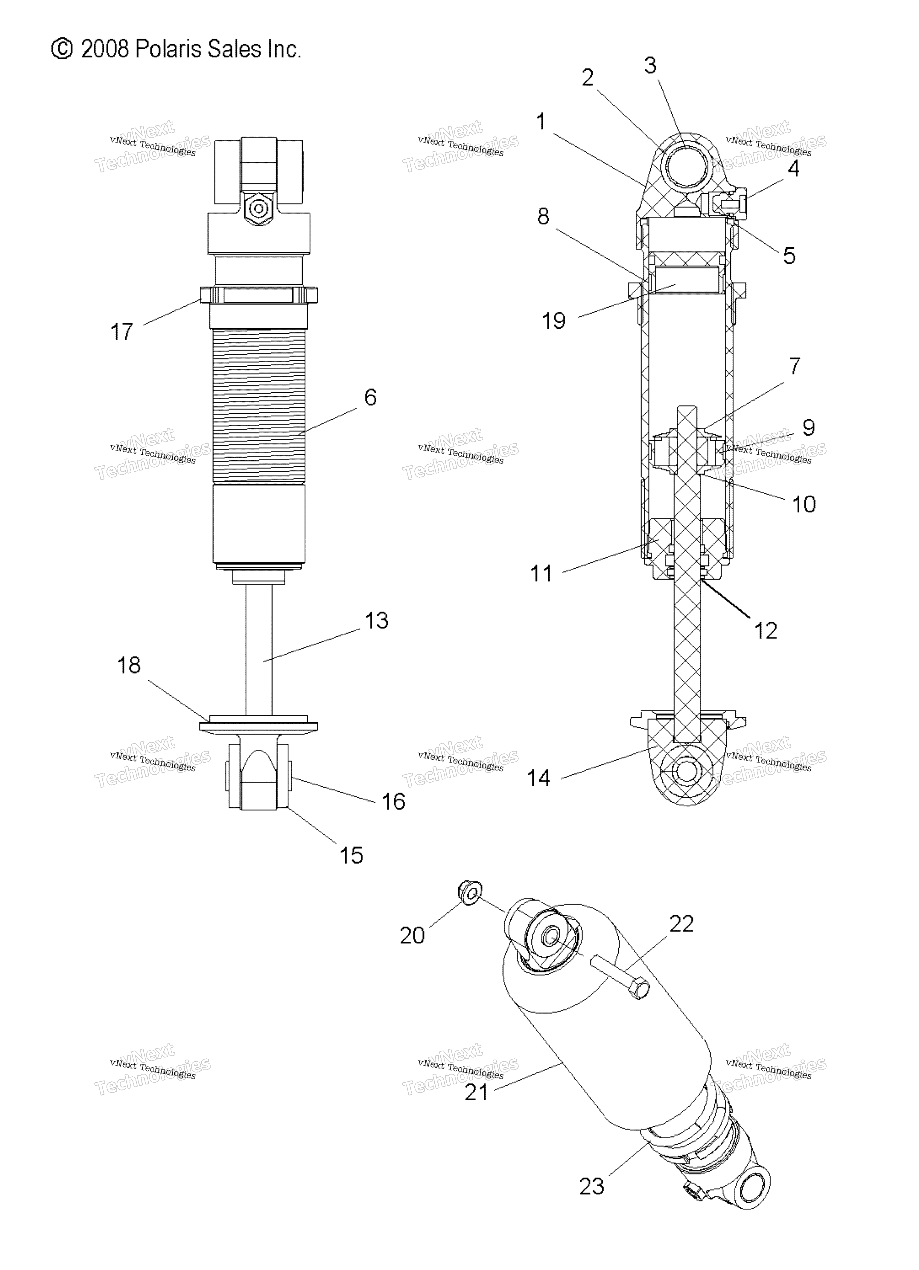 Suspension, Shock, передний Track (49Snowshockfront)