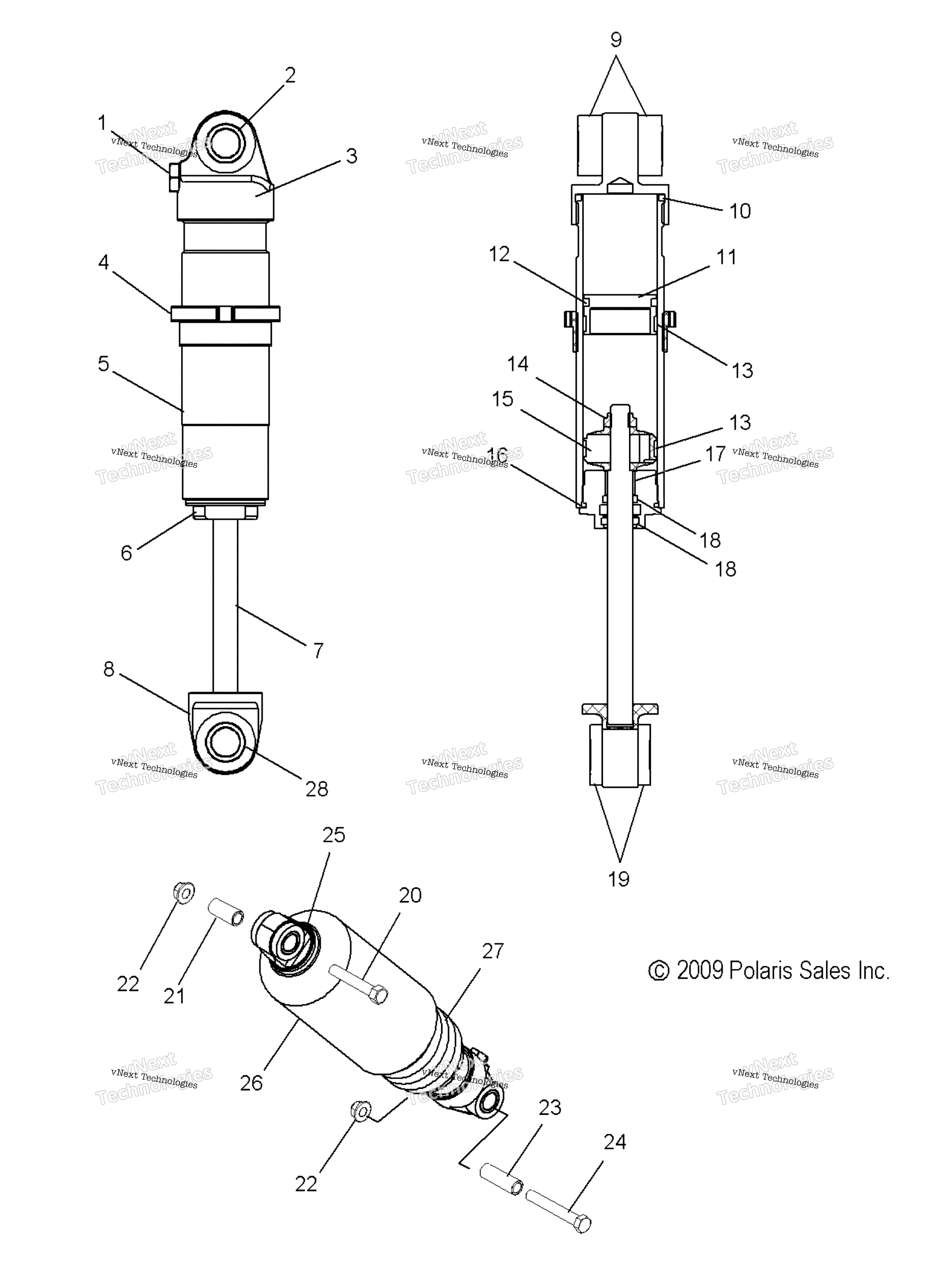 Suspension, Shock, передний Track (49Snowshockfront)