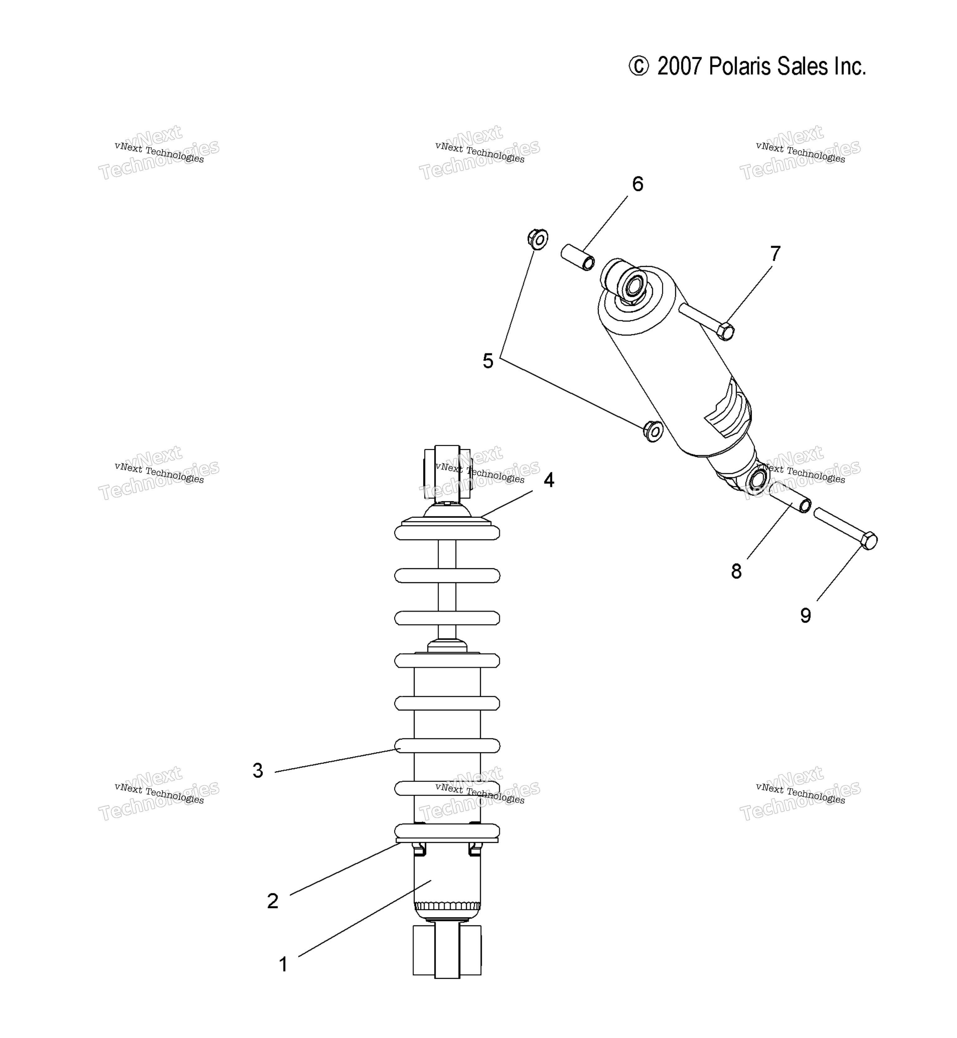 Suspension, Shock, передний Track (49Snowshockfront)
