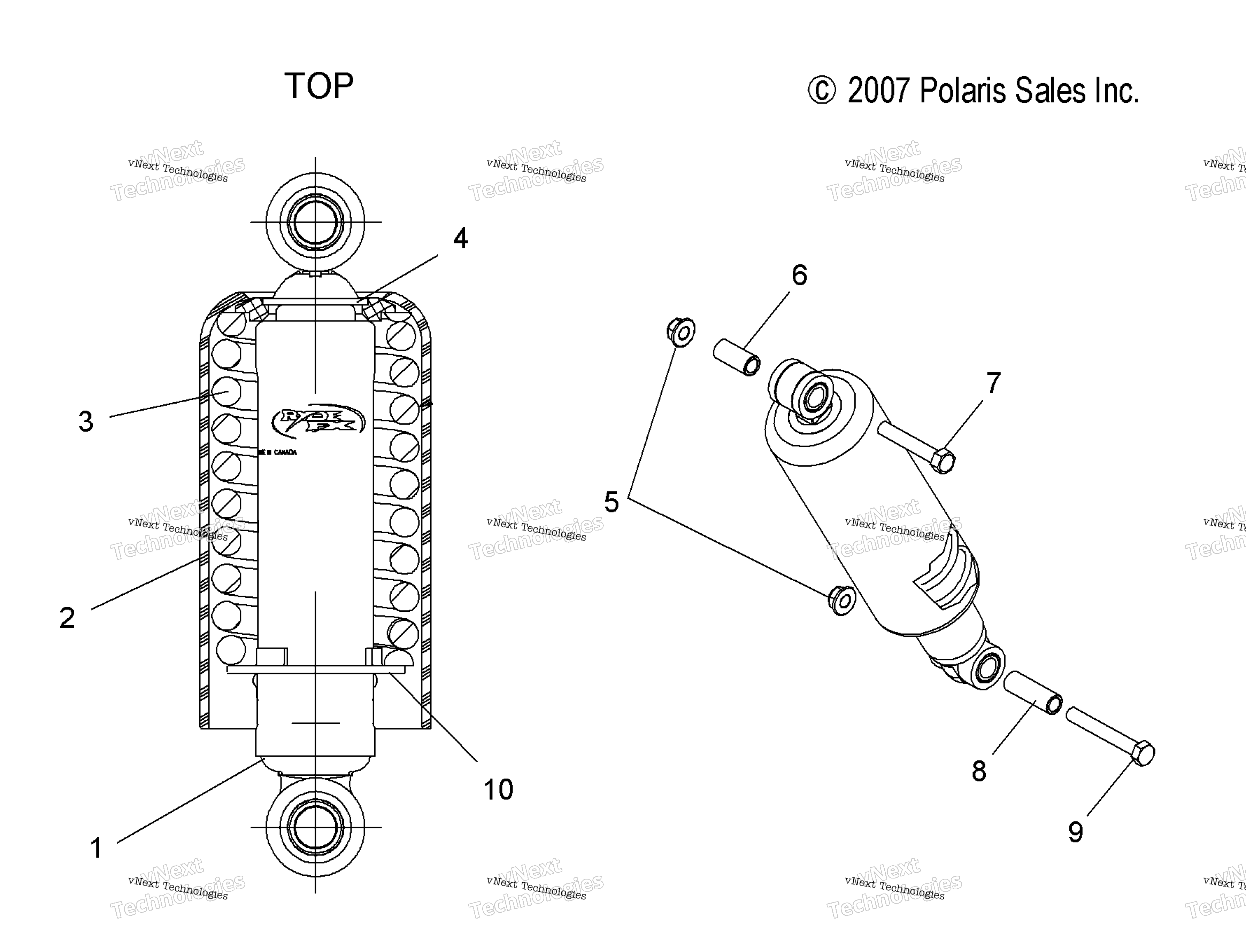 Suspension, Shock, передний Track (49Snowshockfront)
