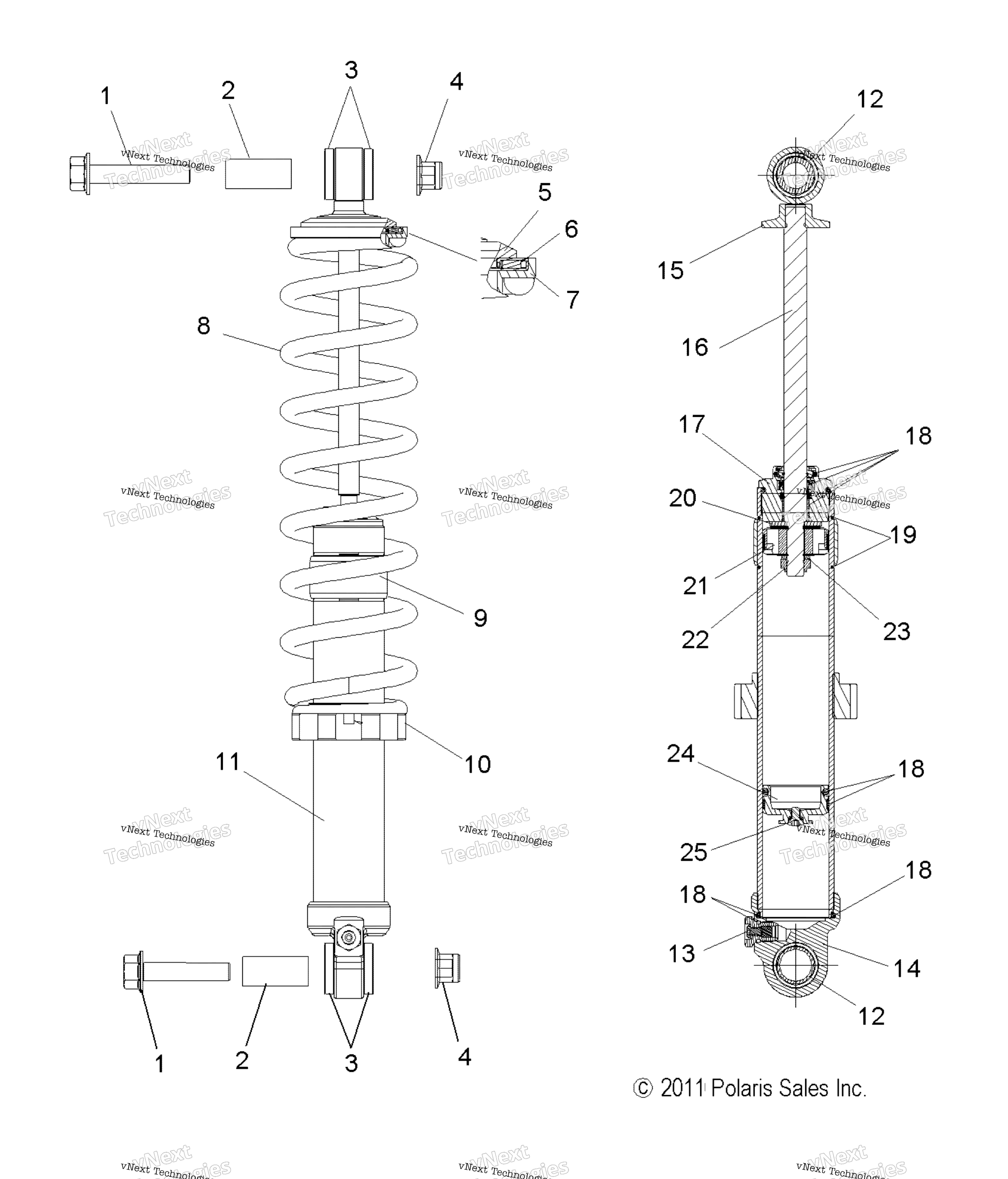 Suspension, Shock, задний (49Snowshockrear)