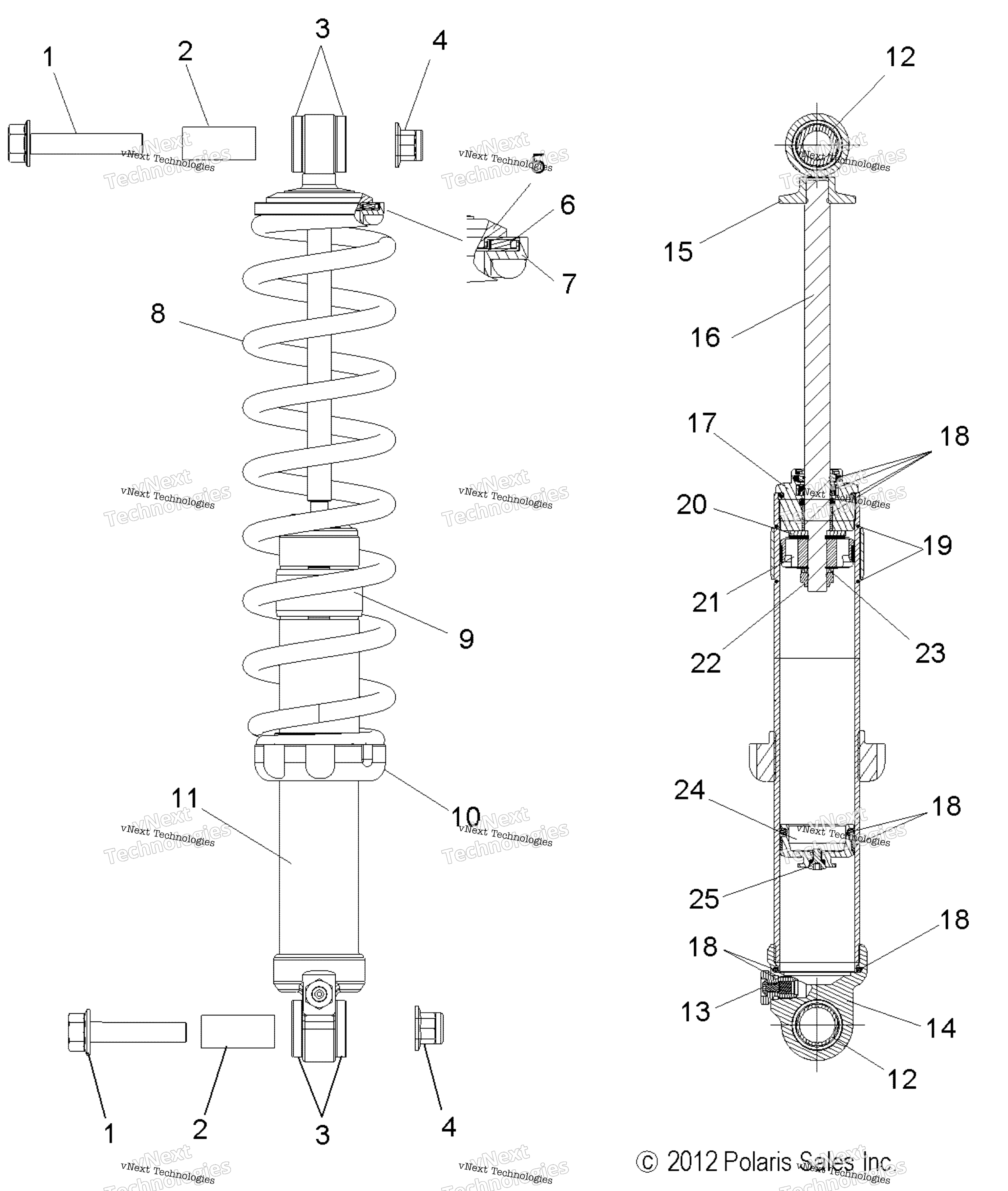 Suspension, Shock, задний (49Snowshockrear)