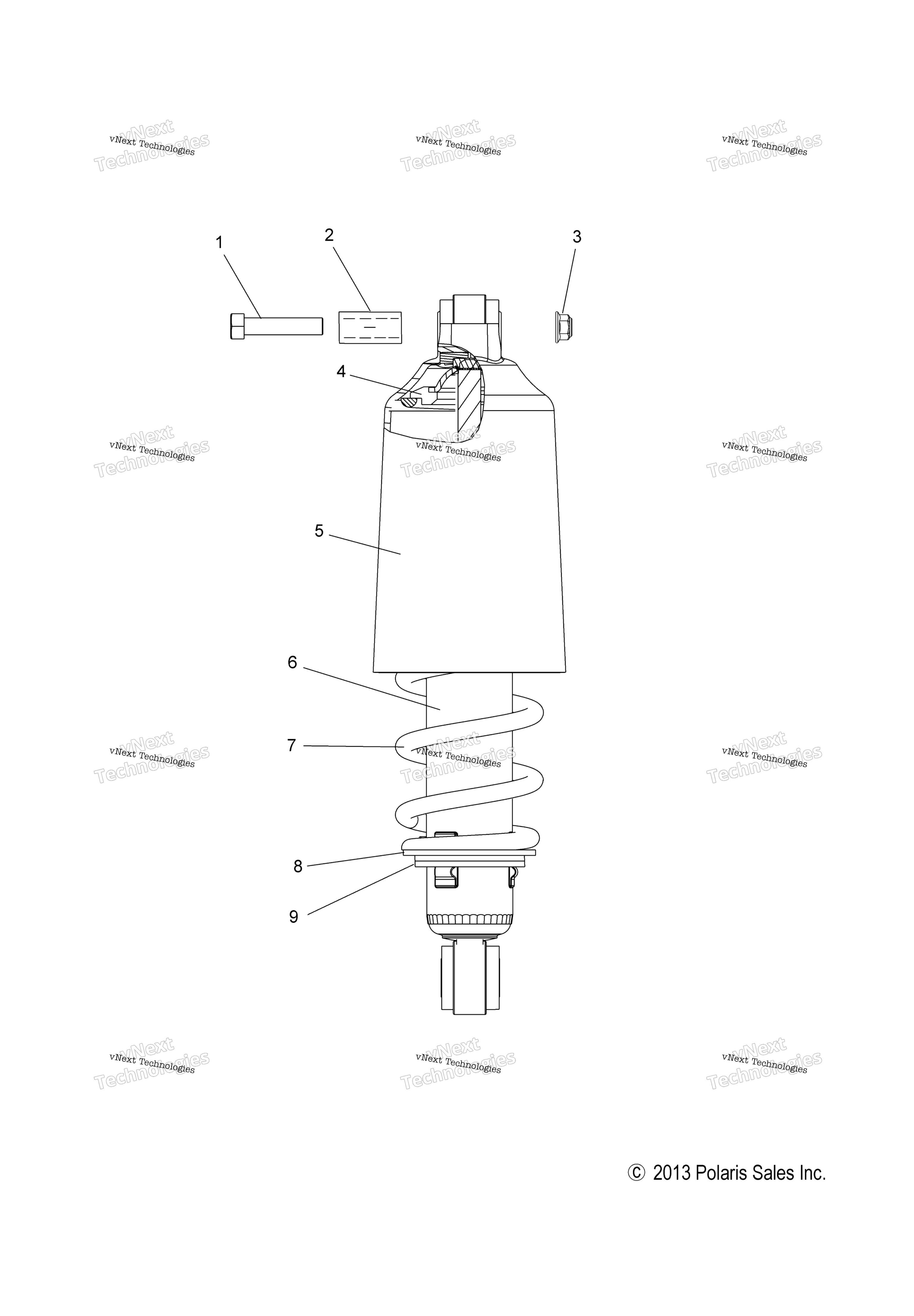 Suspension, Shock, передний Track (49Snowshockfront)