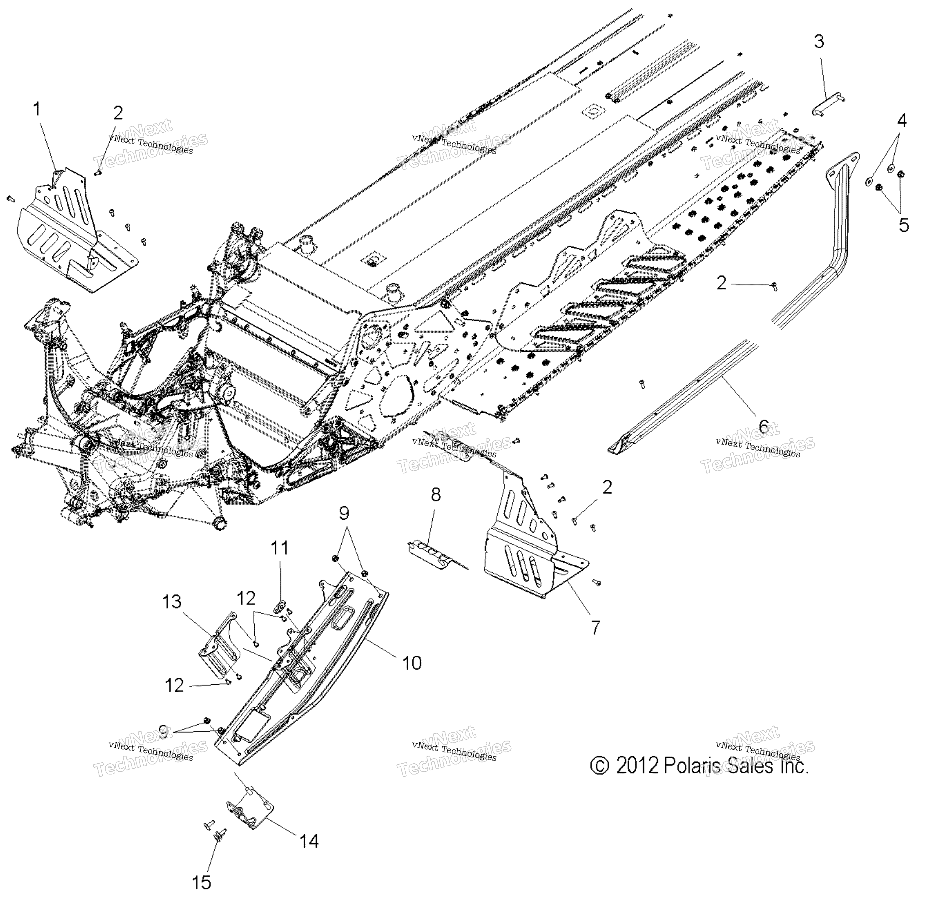 Chassis, сцепление защита & Footrests S14ck6 All Options (49Snowclutchguard13600rmk144)