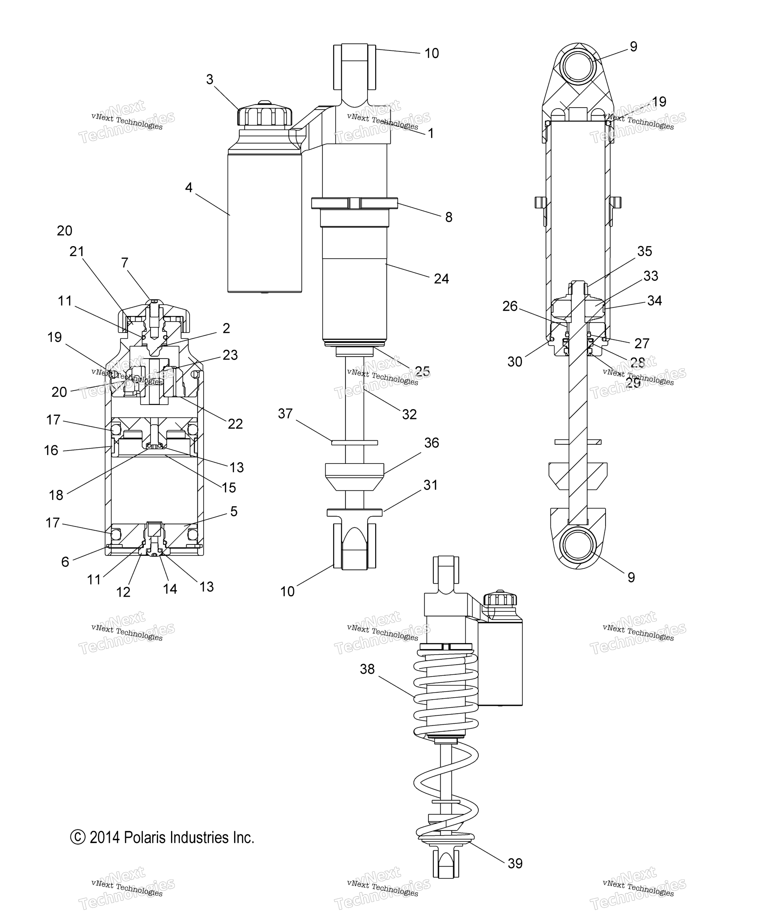 Suspension, Shock, передний Track S15df6pe / Pel All Options (49Snowshockfront7043956)