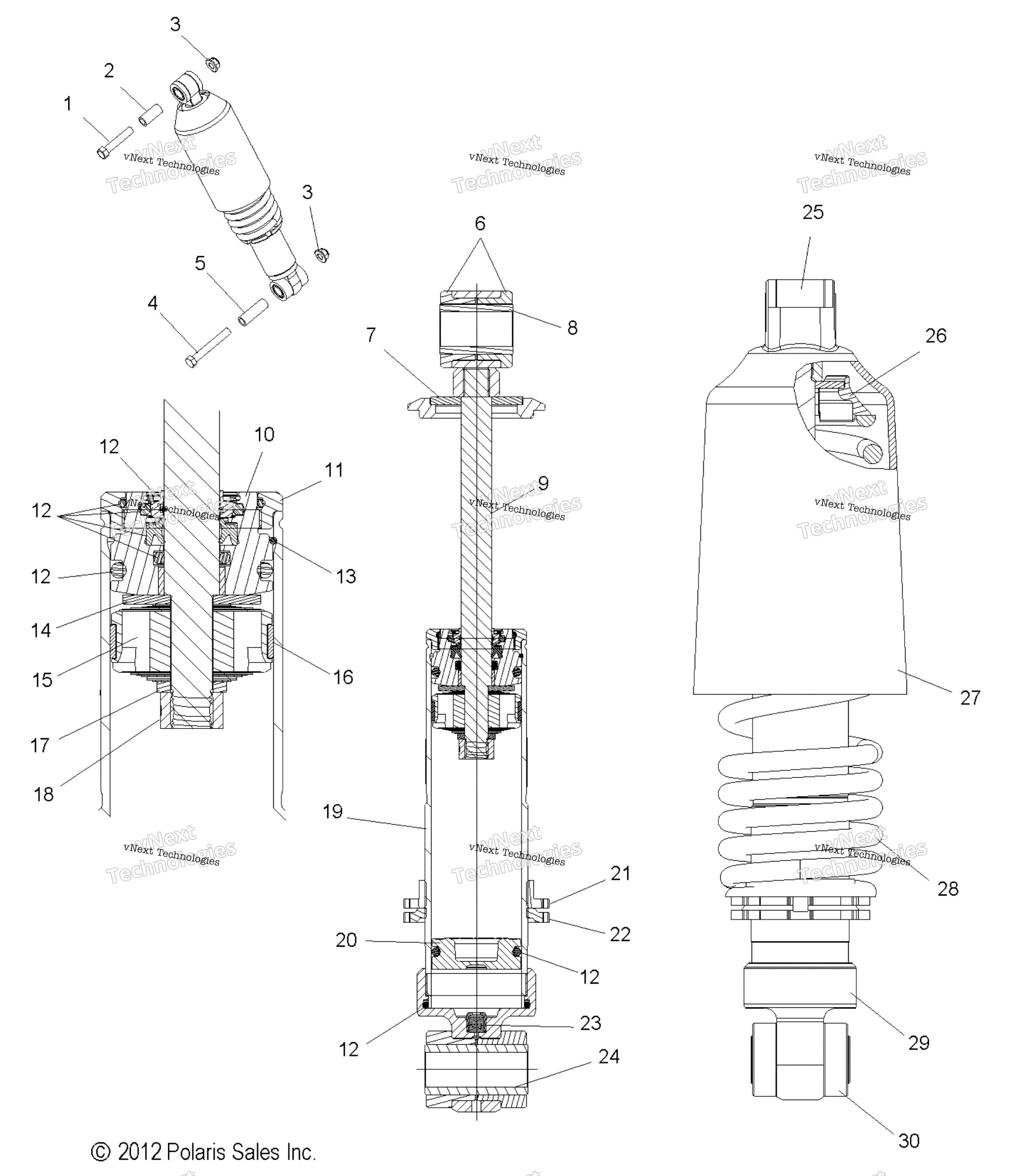 Suspension, Shock, передний Track (7043779) S16cp6 All Options (49Snowshockfront7043779)