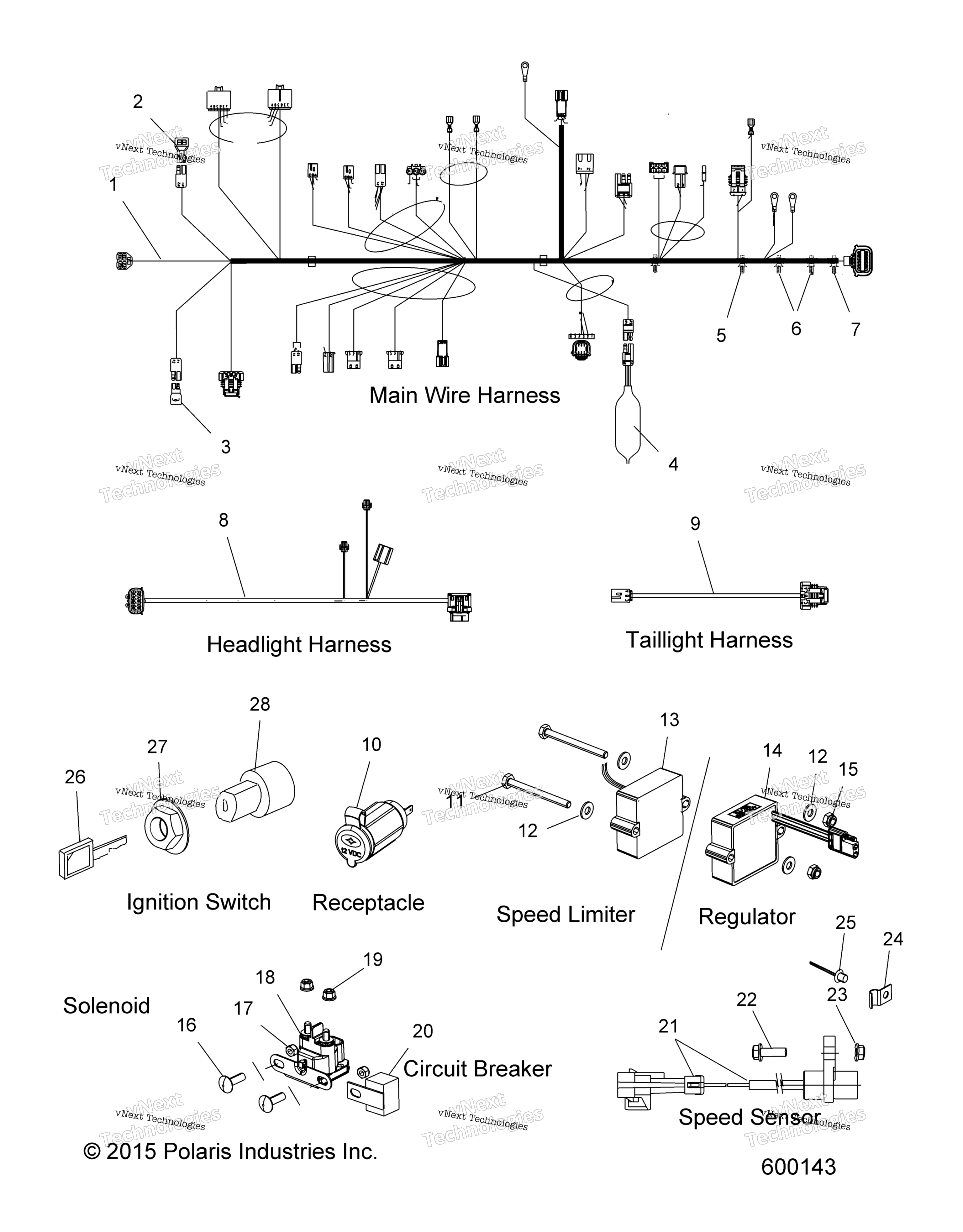 Electrical, провод Harnesses & Components