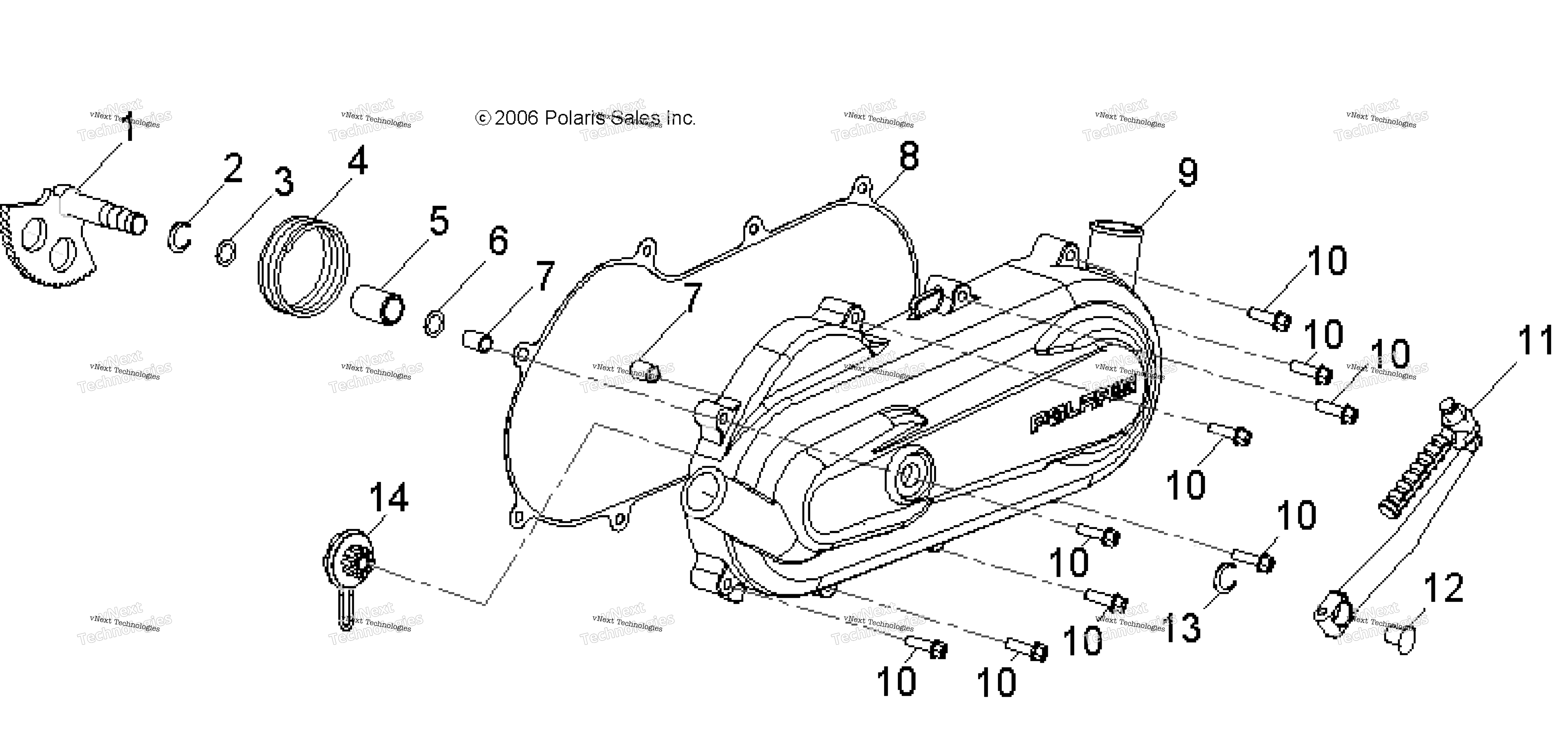 Engine, сцепление крышка & Kick Start