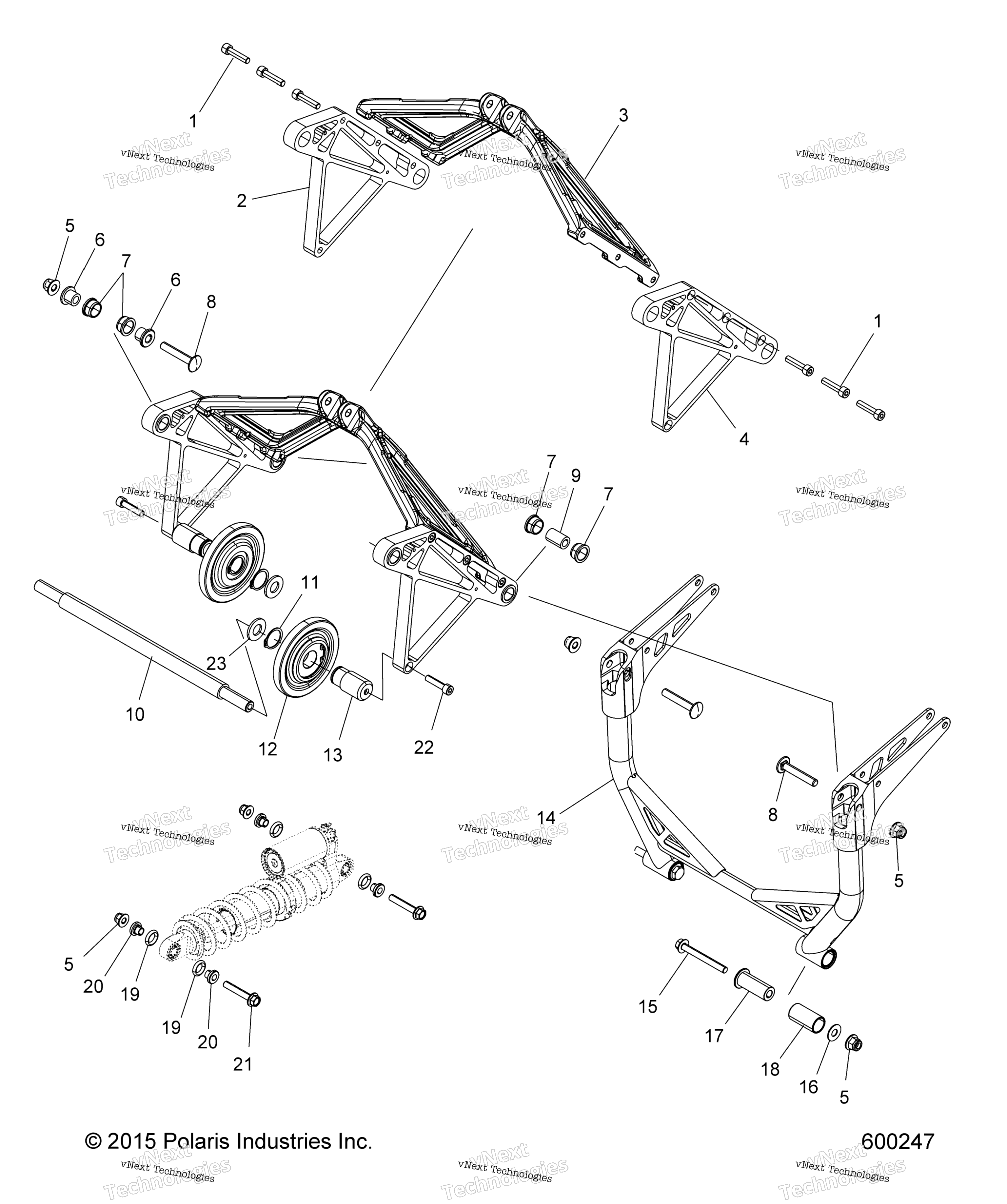Suspension, Crank Asm., задний