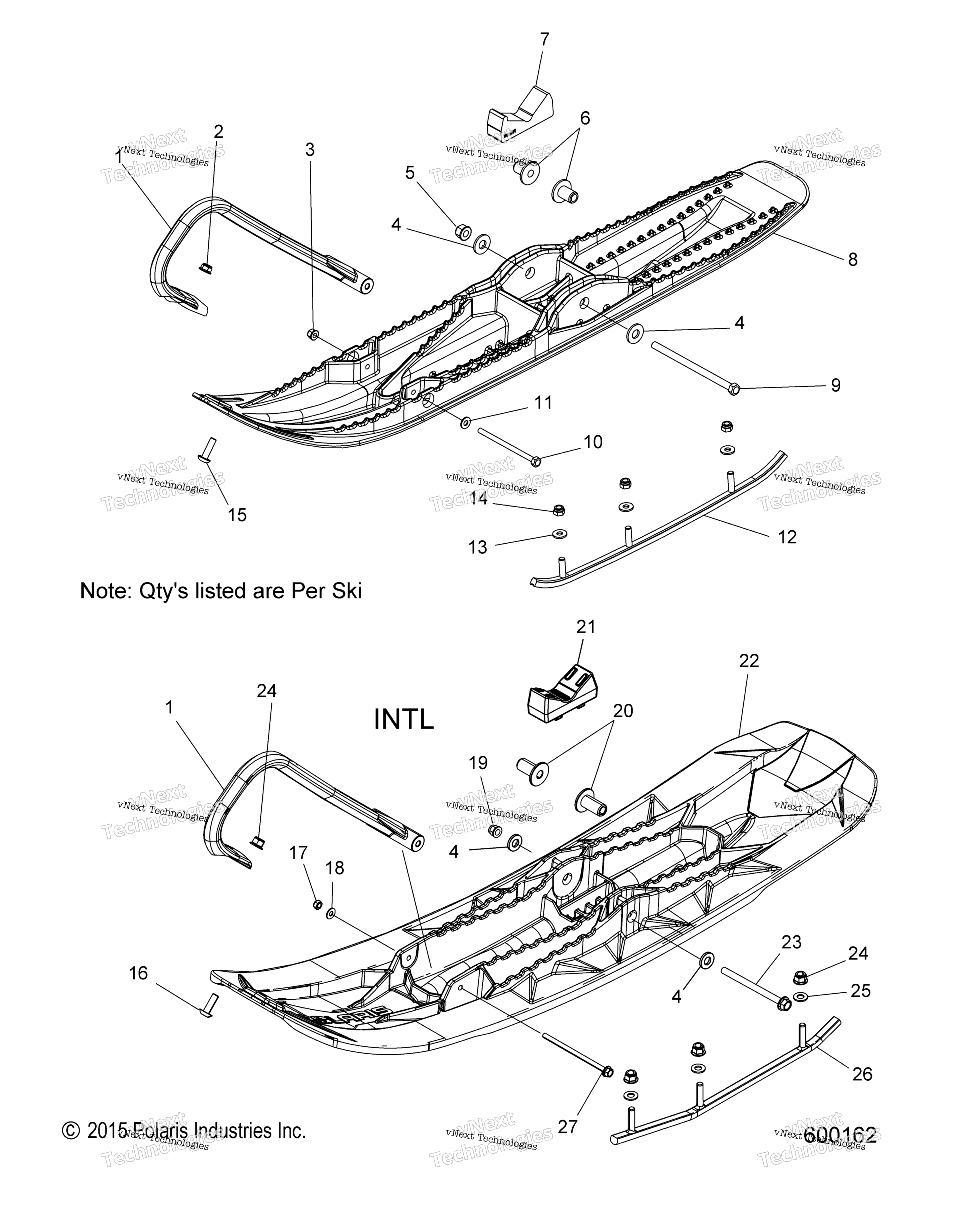 Steering, Ski узел