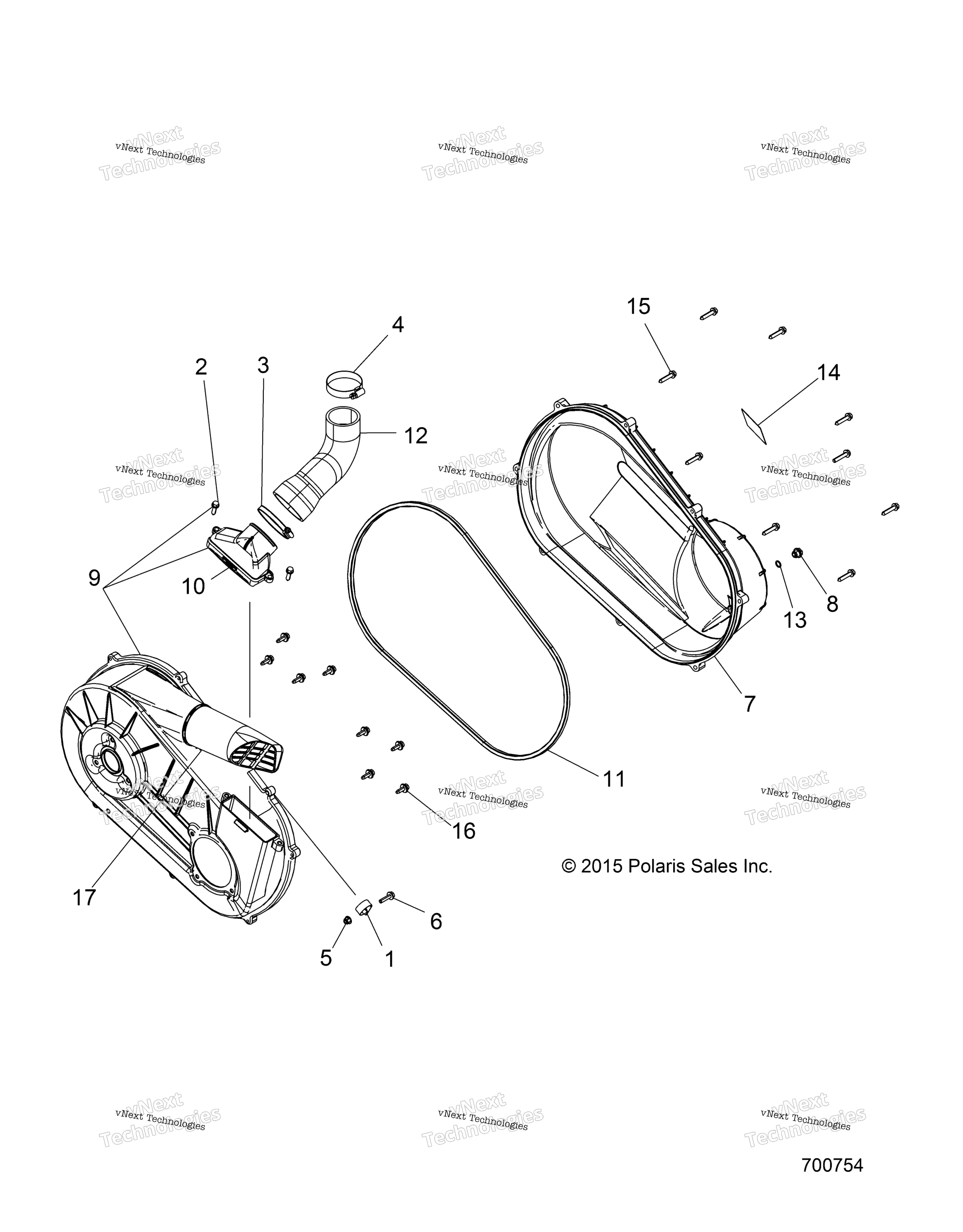 Трансмиссия, крышка сцепления & Ducting R16rna57a1/A9/A4/E57ah