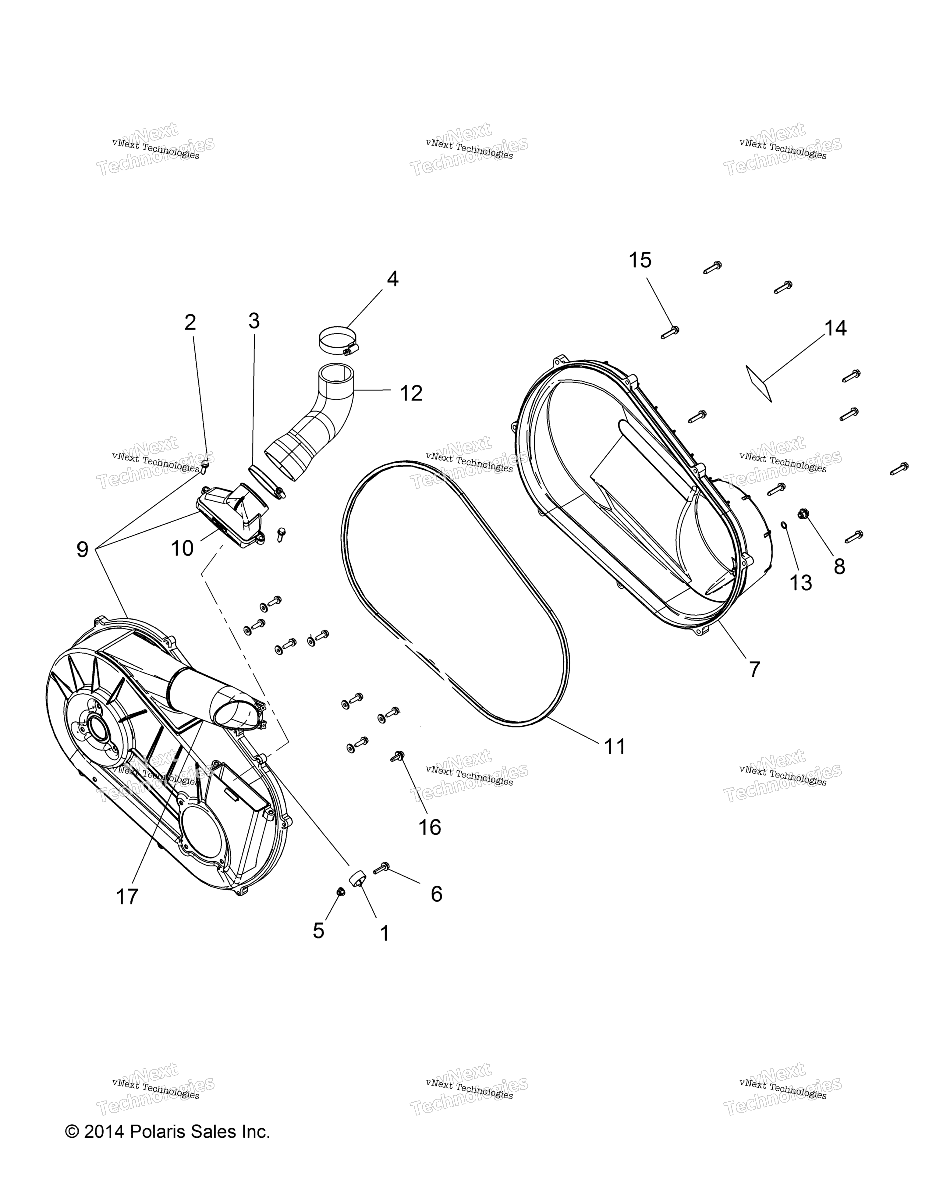 Трансмиссия, крышка сцепления & Ducting
