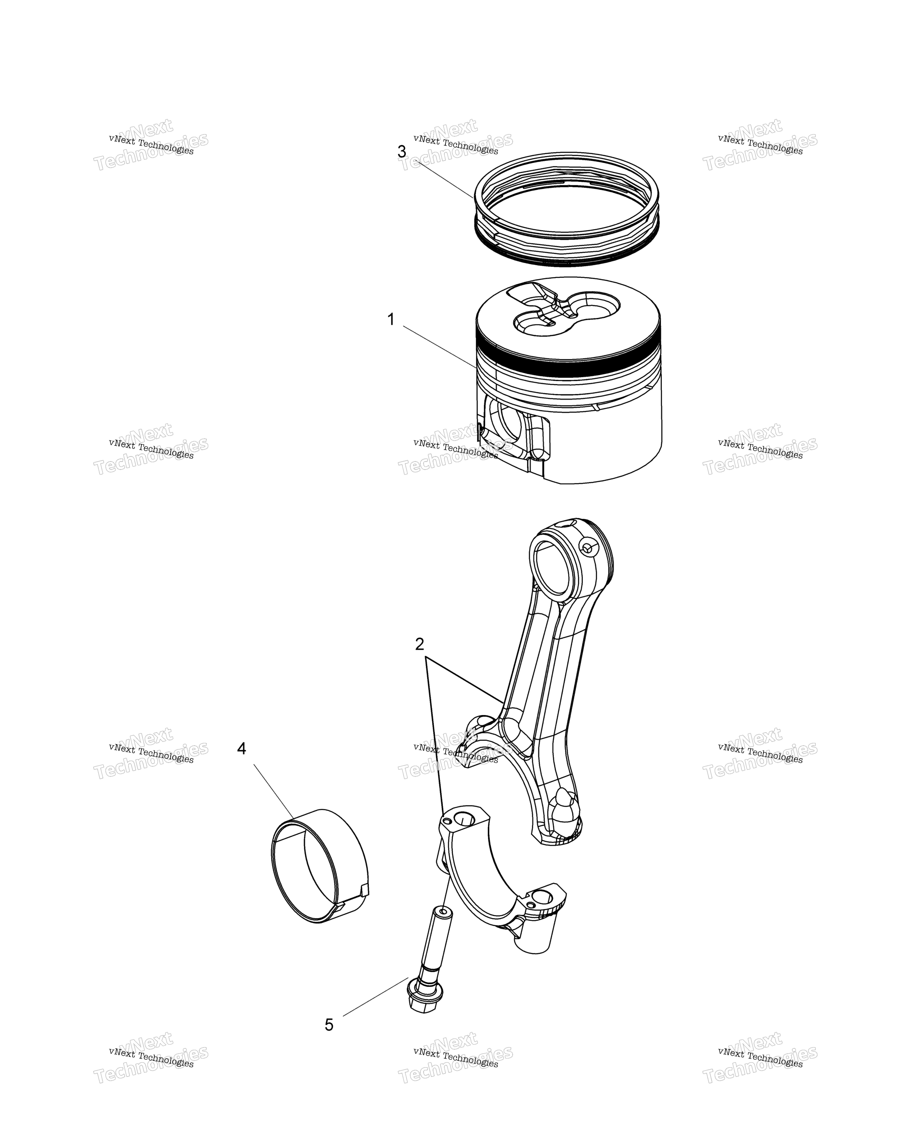 Engine, Connecting стержень и поршень комплект