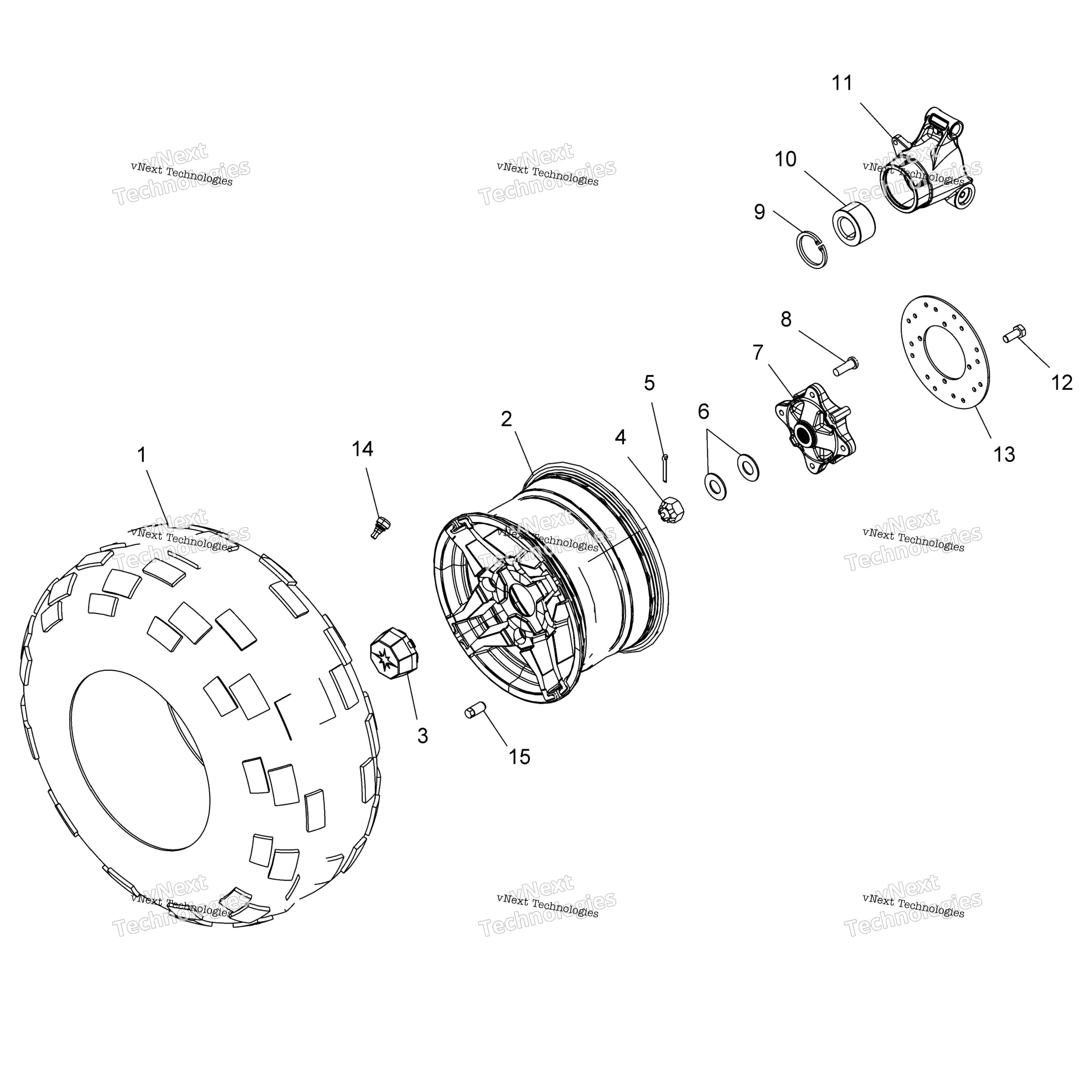 Колёса, задние Tire & Brake Disc