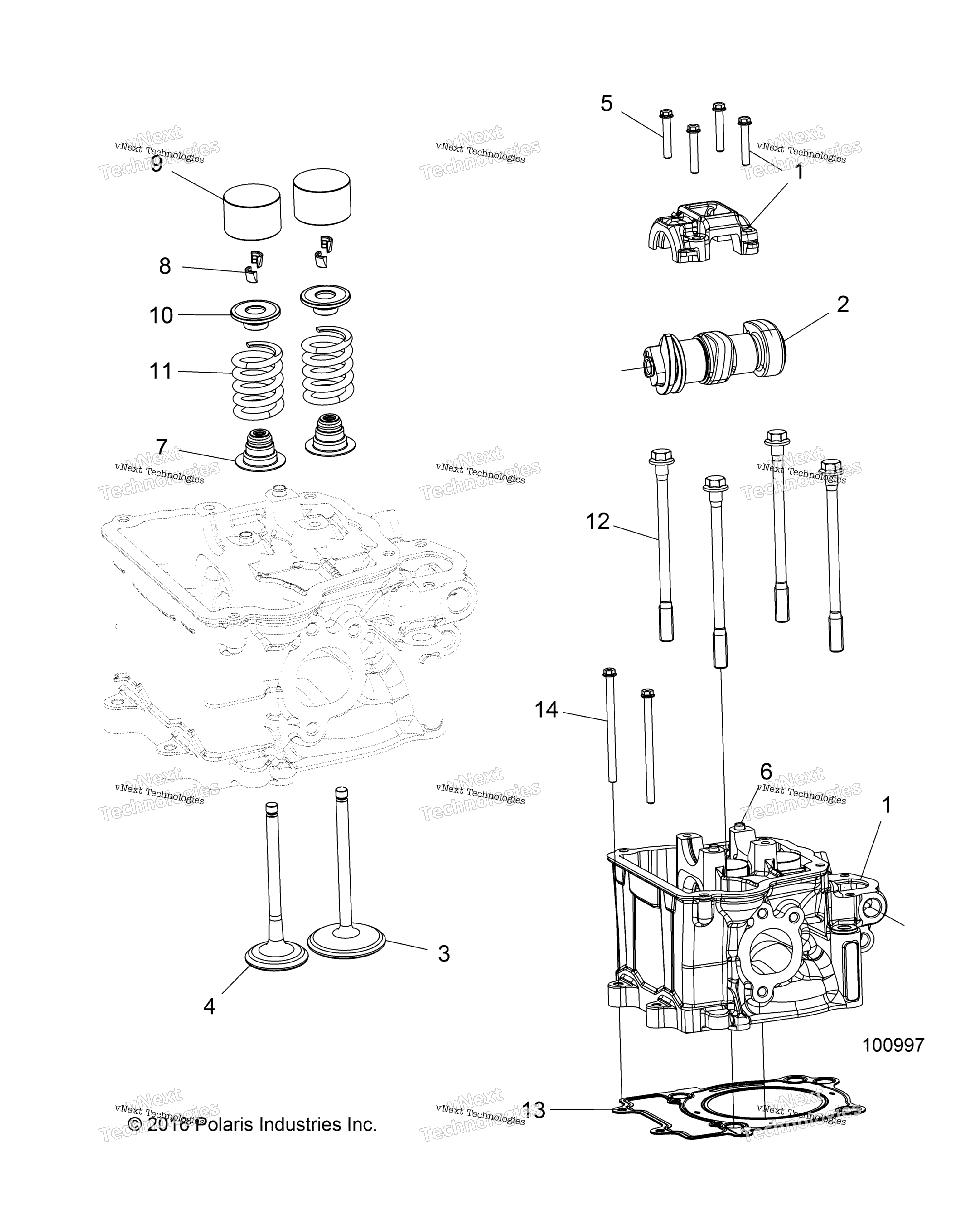 Двигатель, цилиндр Head, Cam & Valves