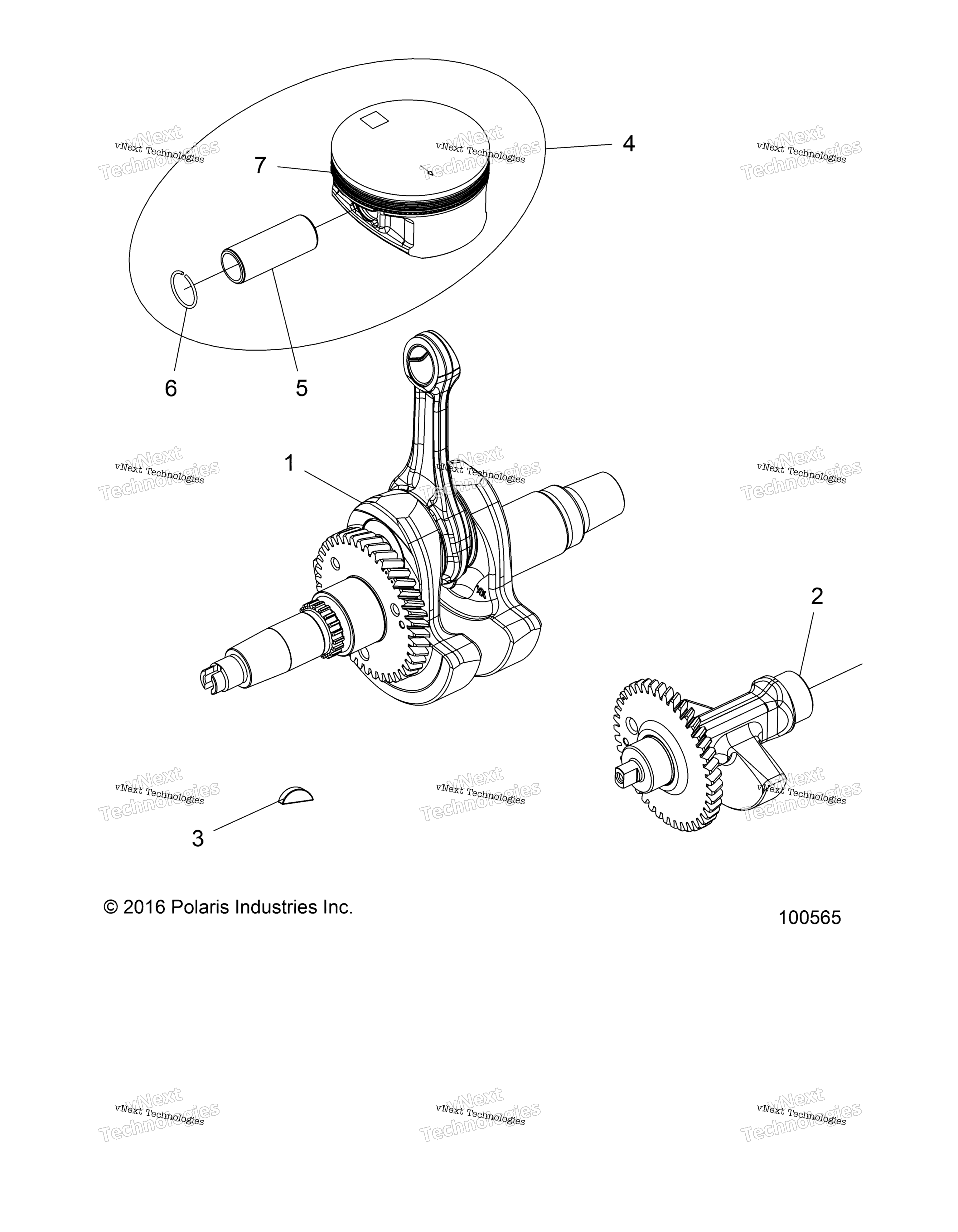 Engine, Crankshaft, поршень & Balance Shaft