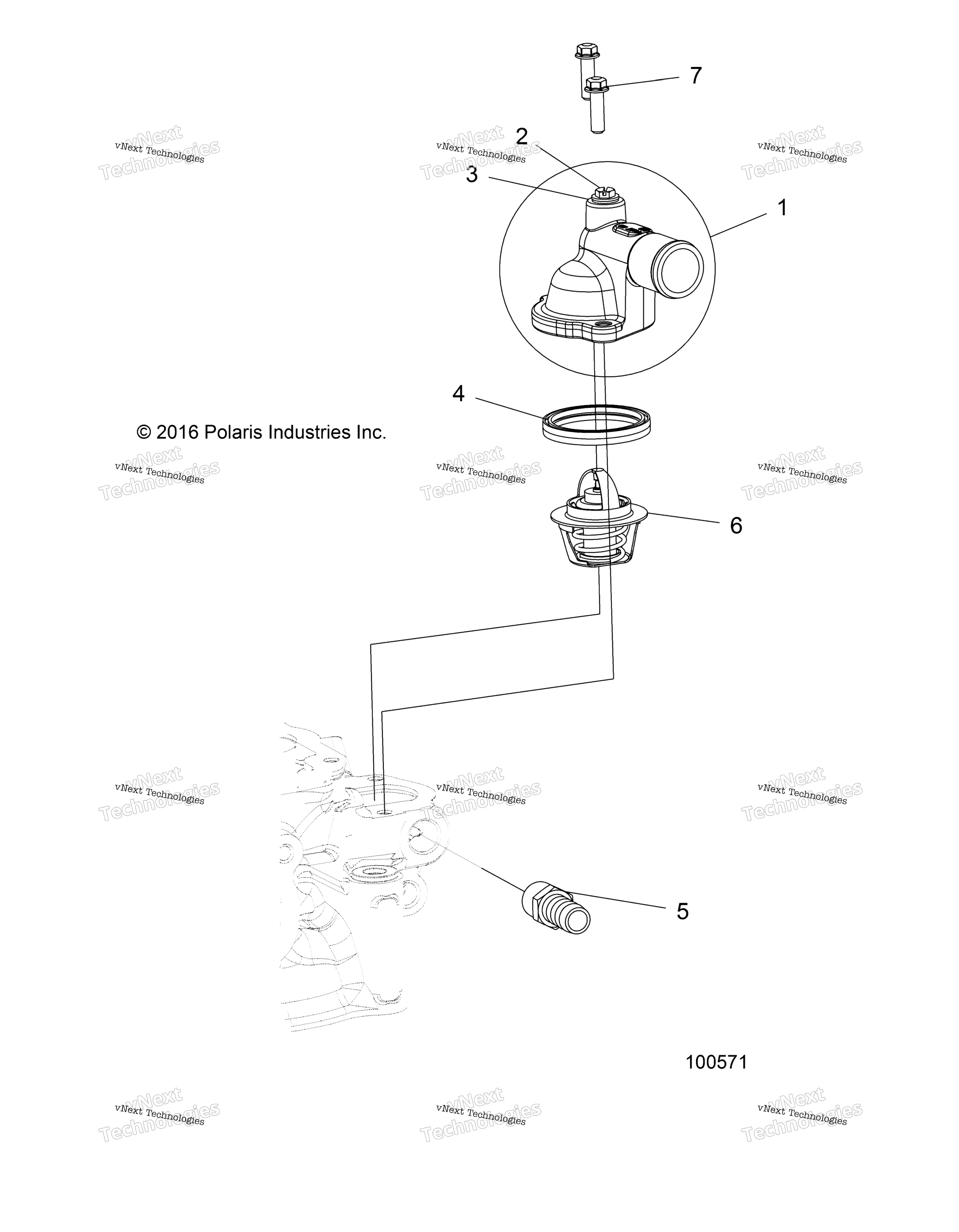 Engine, Thermostat & крышка