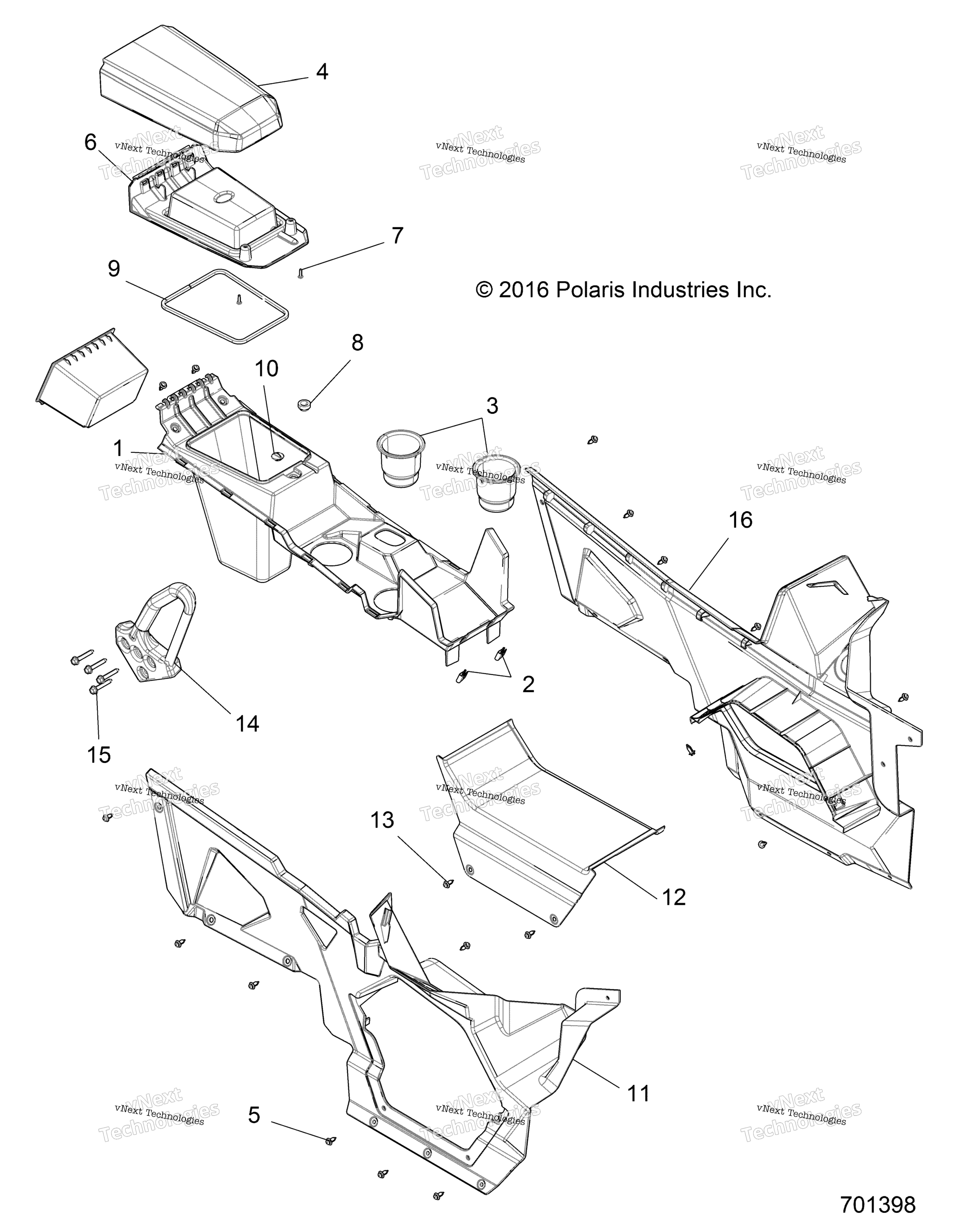 Body, Center Console, передний