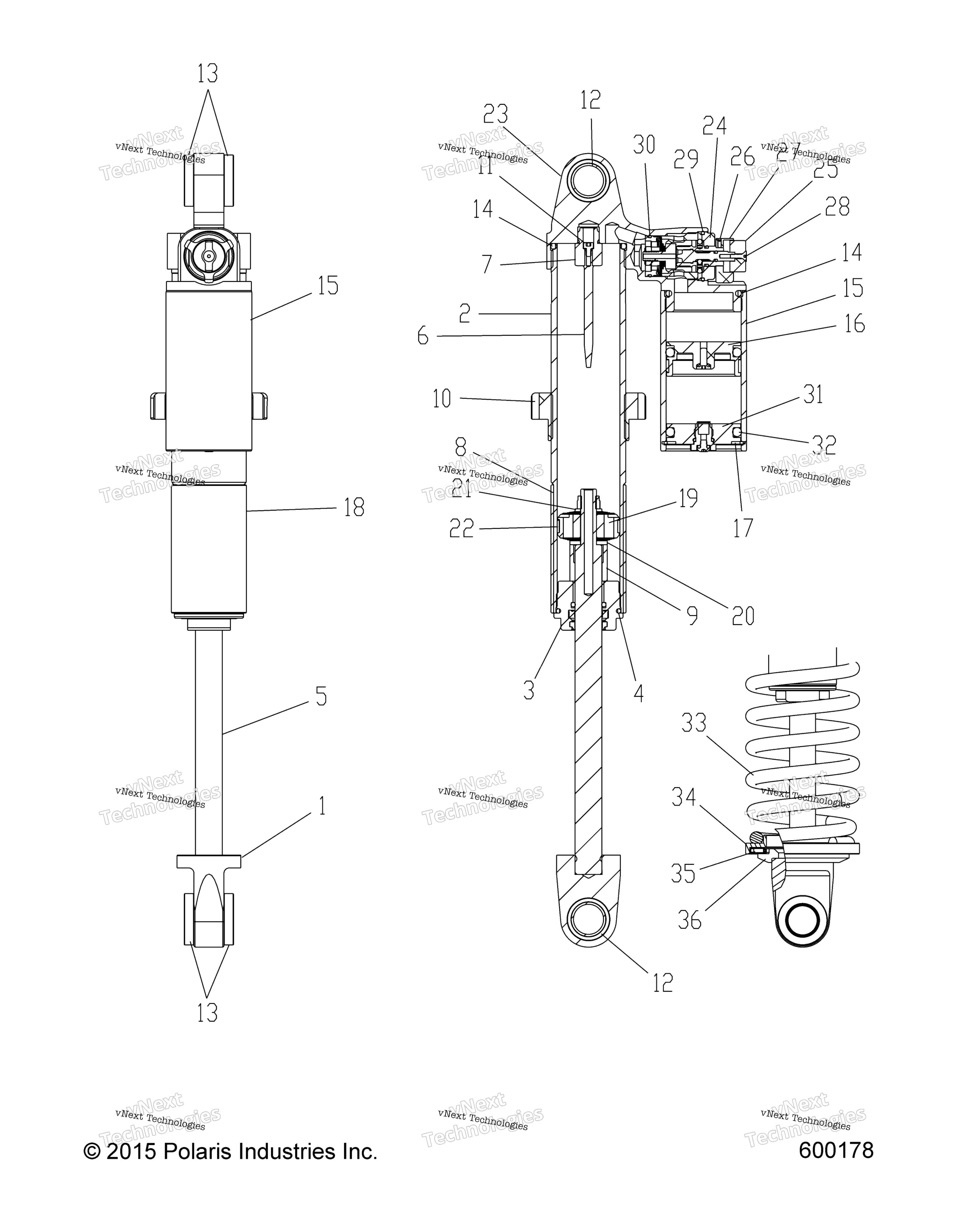 Suspension, Shock, задний Track, Hi Lo Adj., Snow Check (600178)