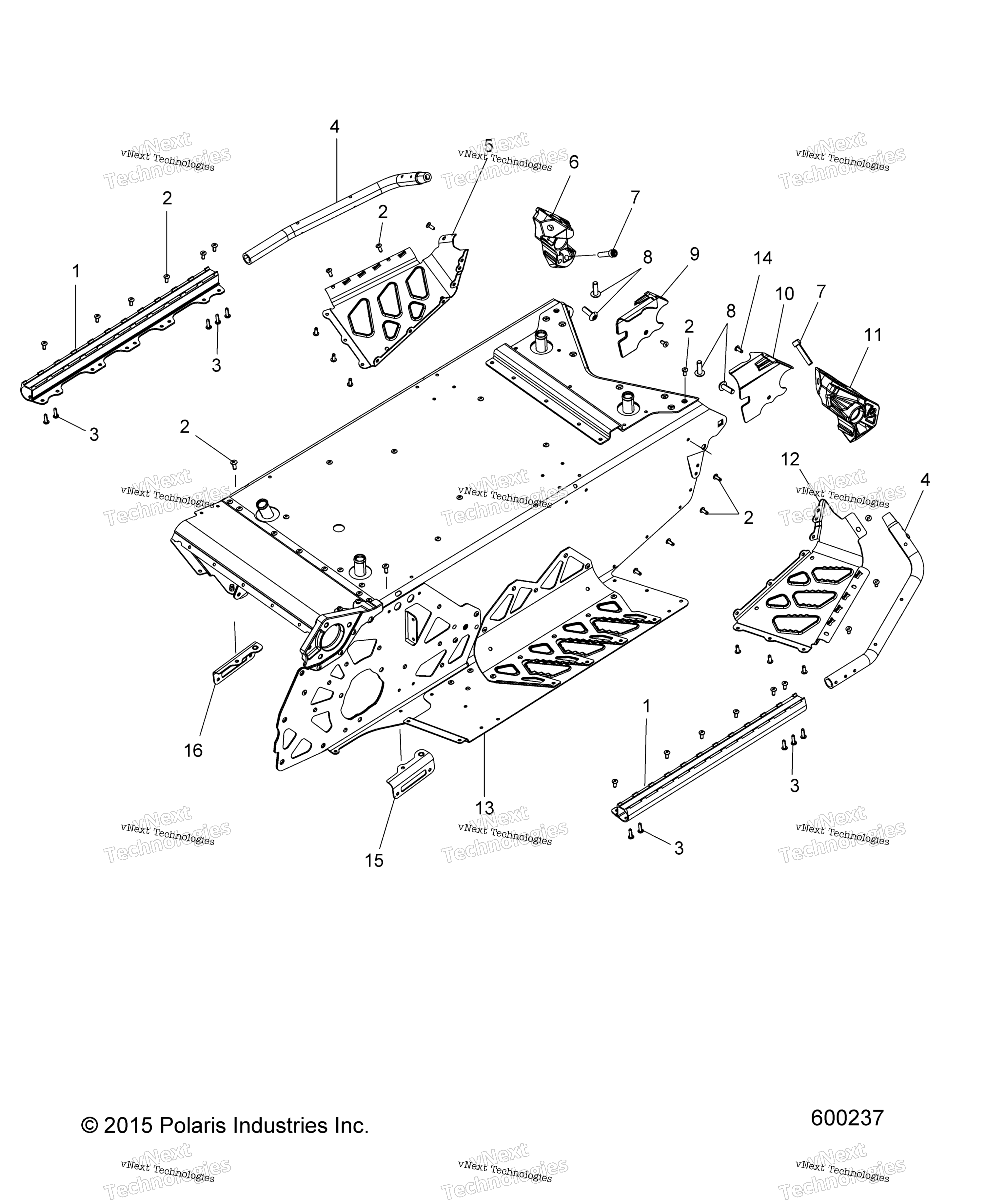 Chassis, Tunnel & задний Asm