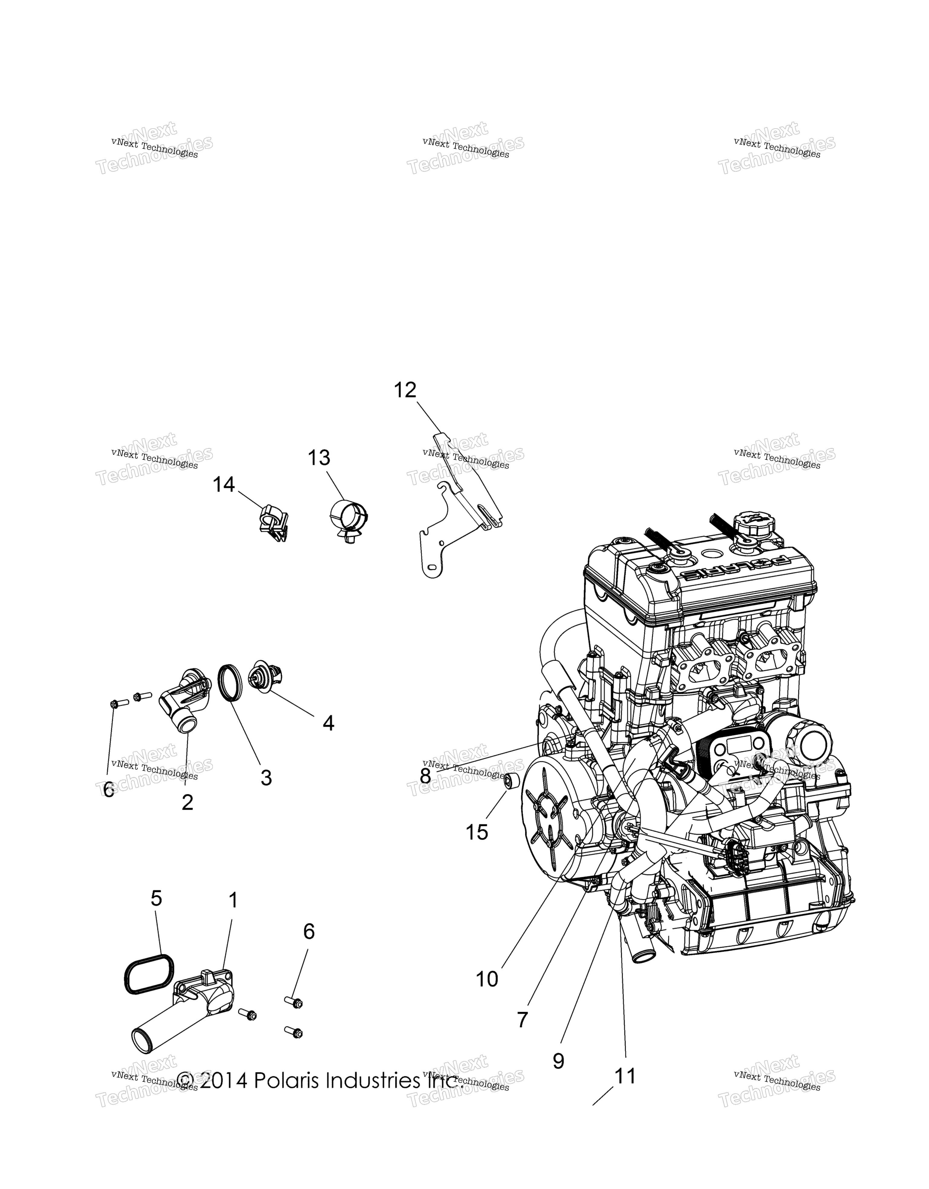 Engine, Cooling, Thermostat и Bypass