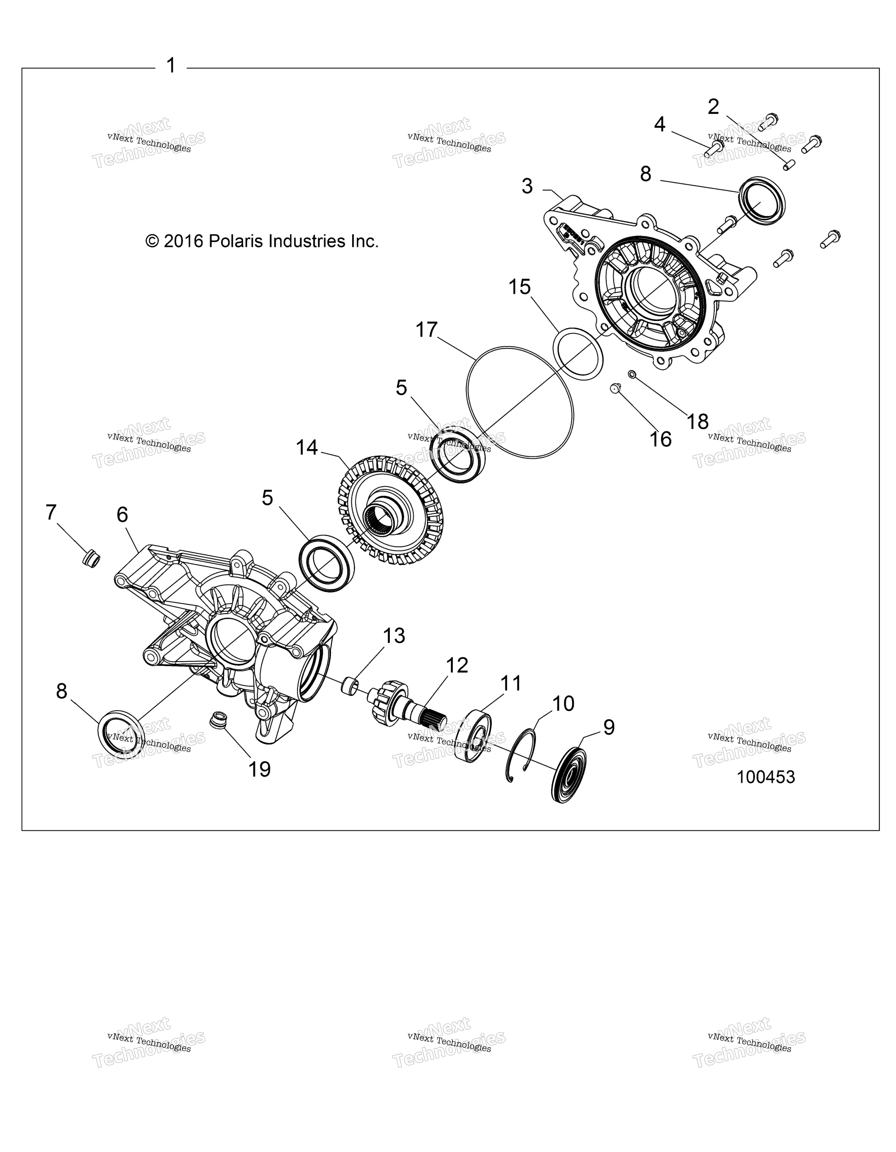 Привод Train, Rear Gearcase Internals