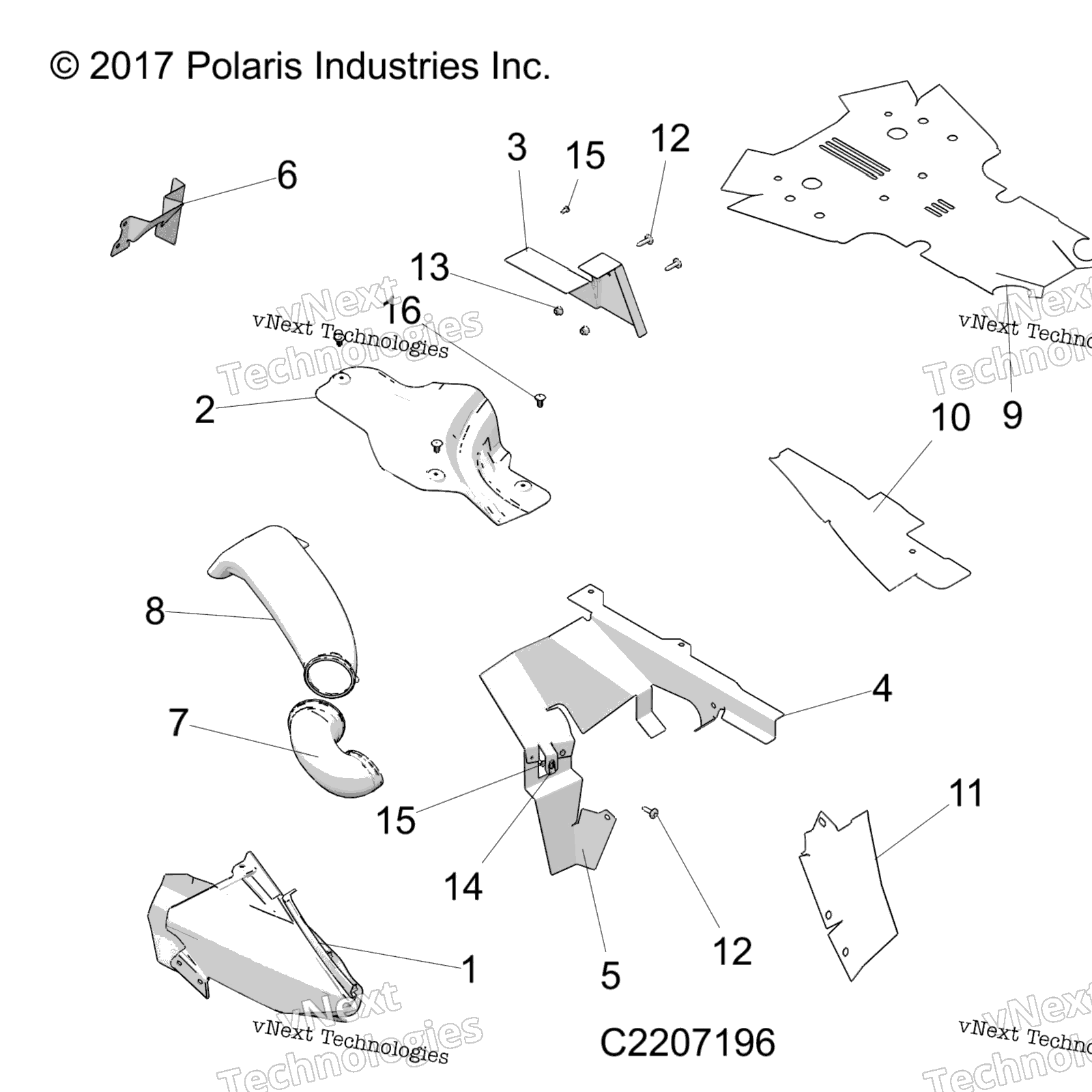 кузов Panels, Thermal Shields A1701c Applies To 20152016 Sportsman 850 1Up Models After защитная Recall A1701c Has Been Completed