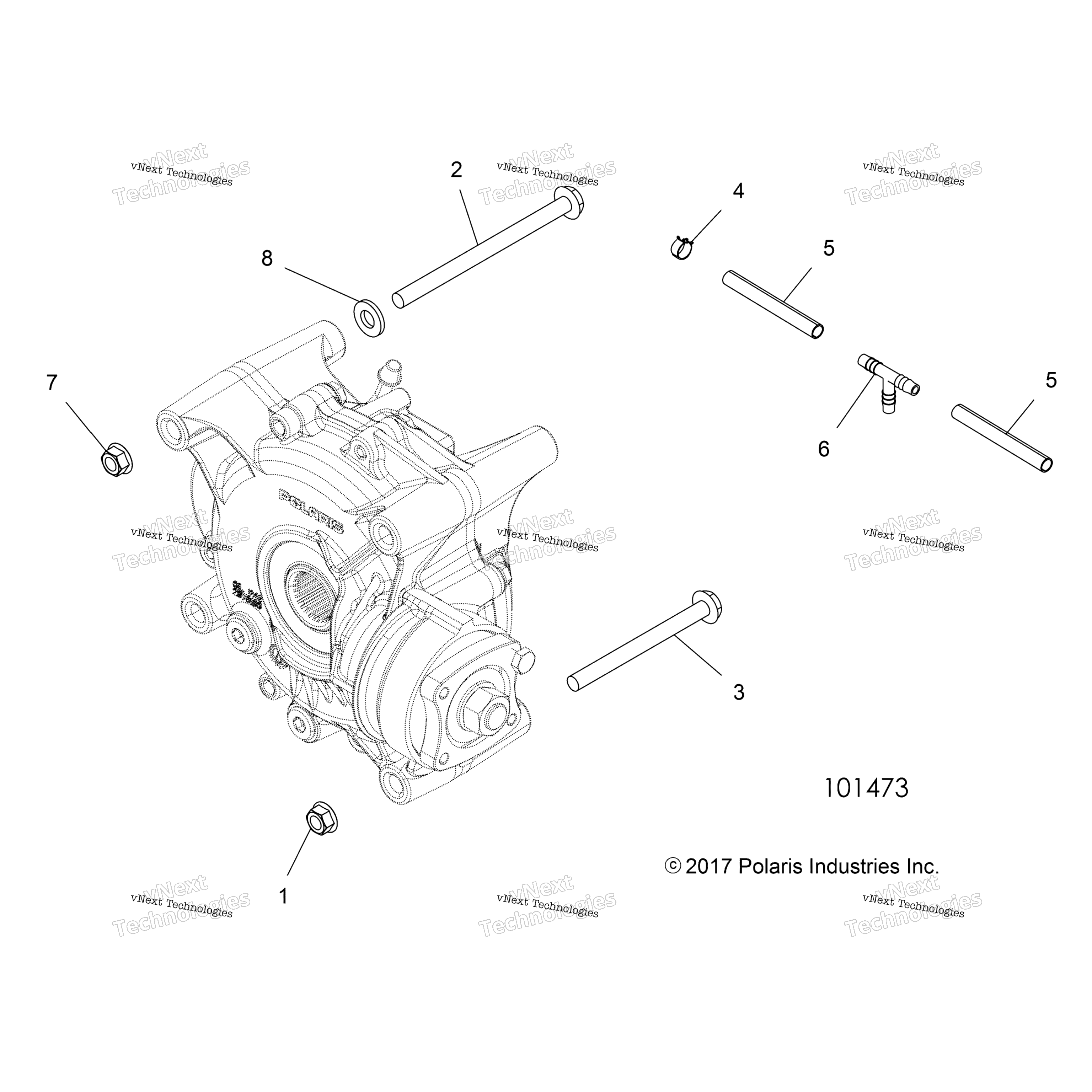 Привод Train, Gearcase Mounting, Rear