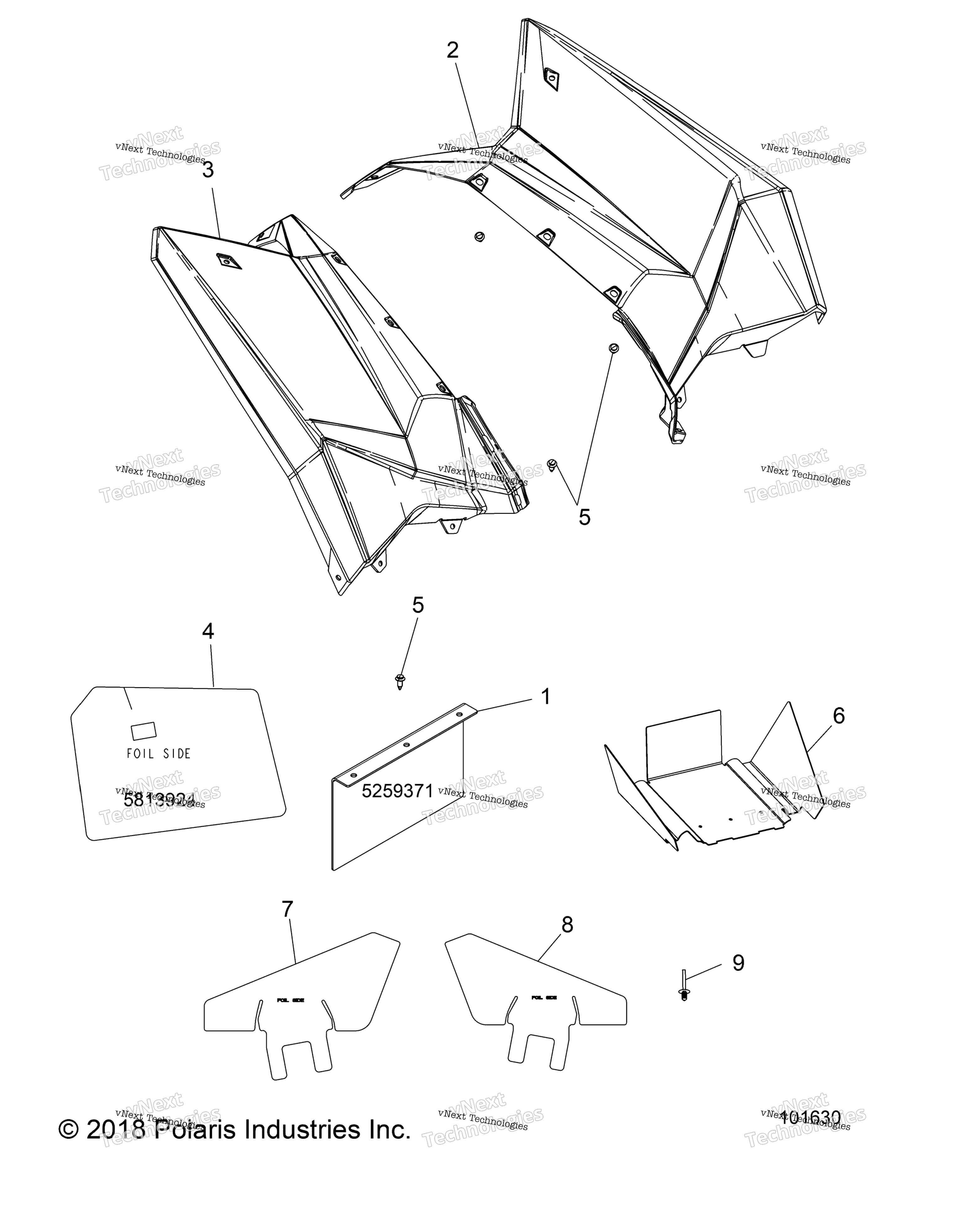 Body, задний Cab и Heat Shields