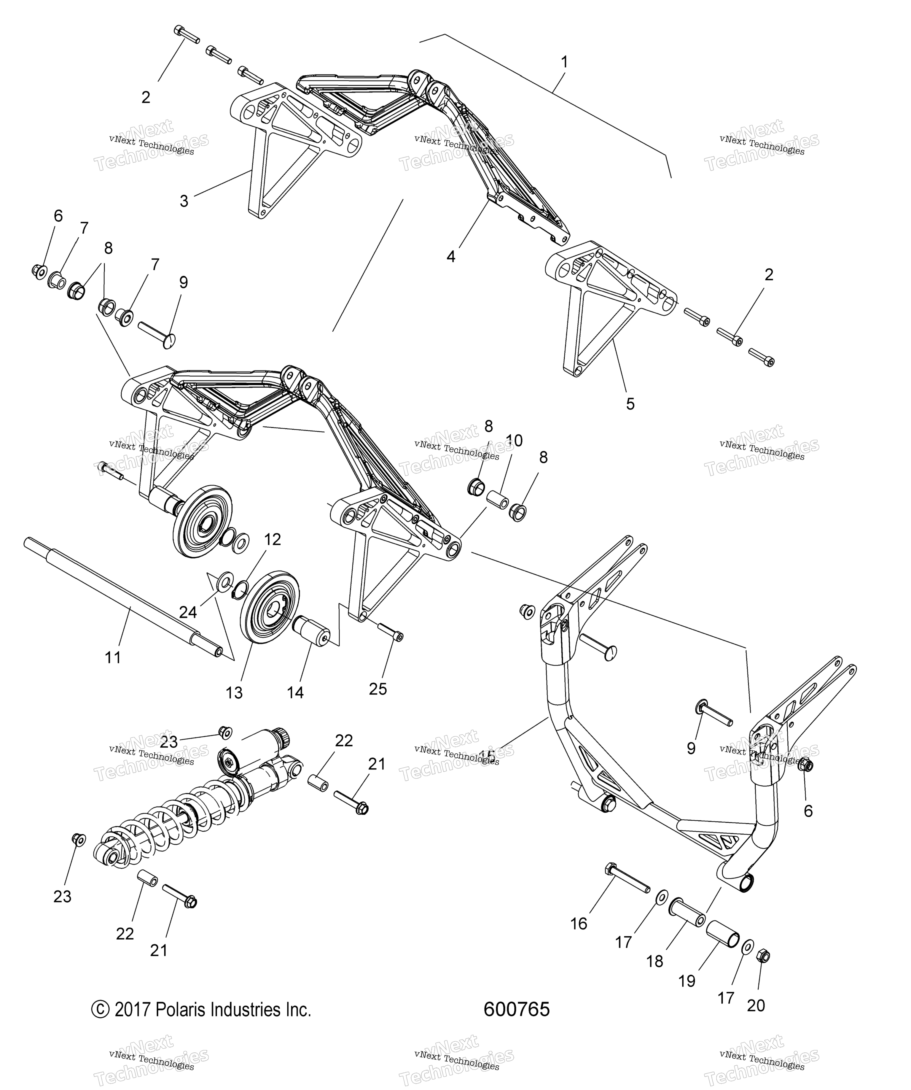Suspension, Crank Asm., задний