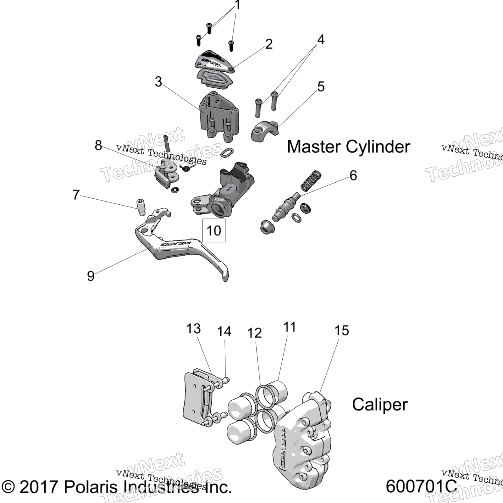 Brakes, Caliper и Master цилиндр Asm. All Options