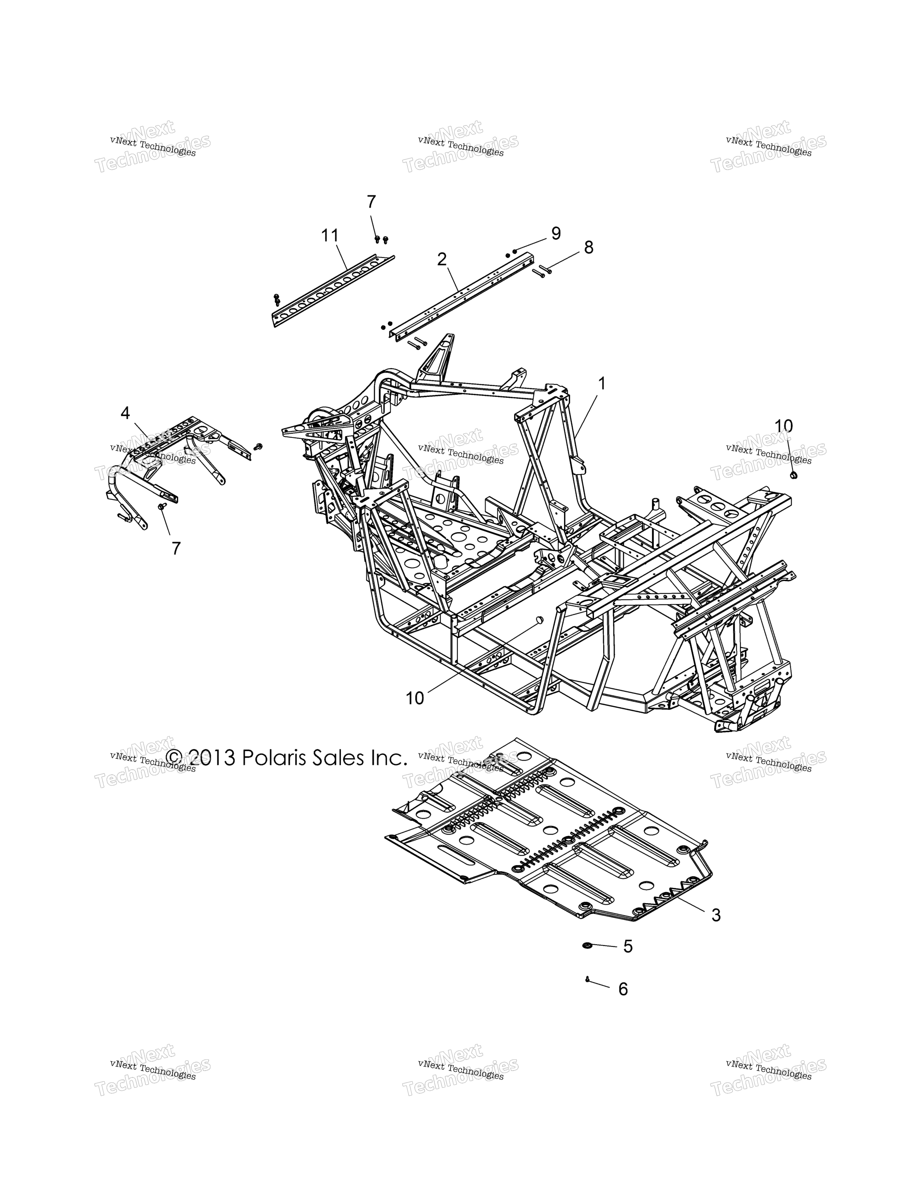 Шасси, основная рама And Skid Plate