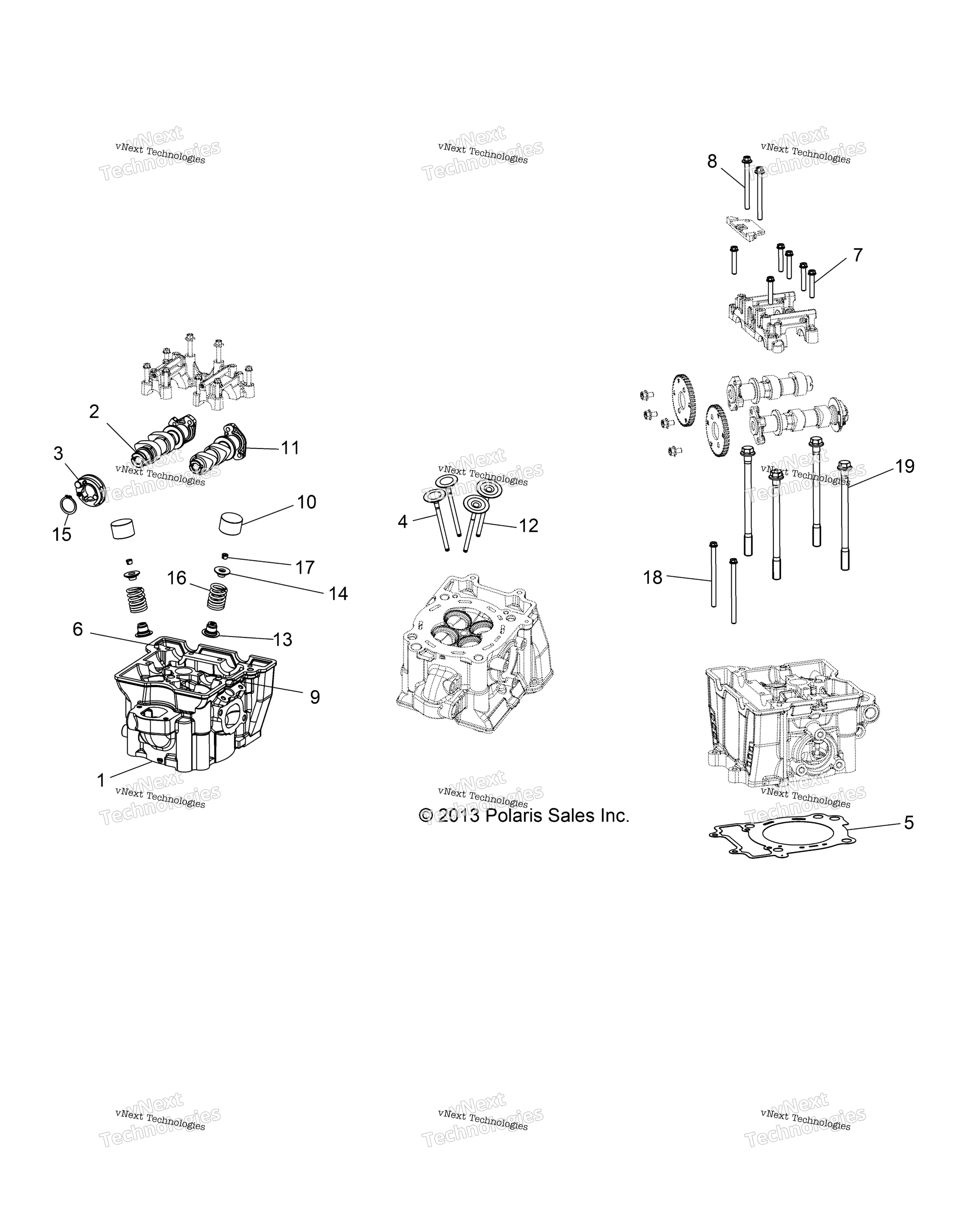 Двигатель, цилиндр Head, Cams And Valves