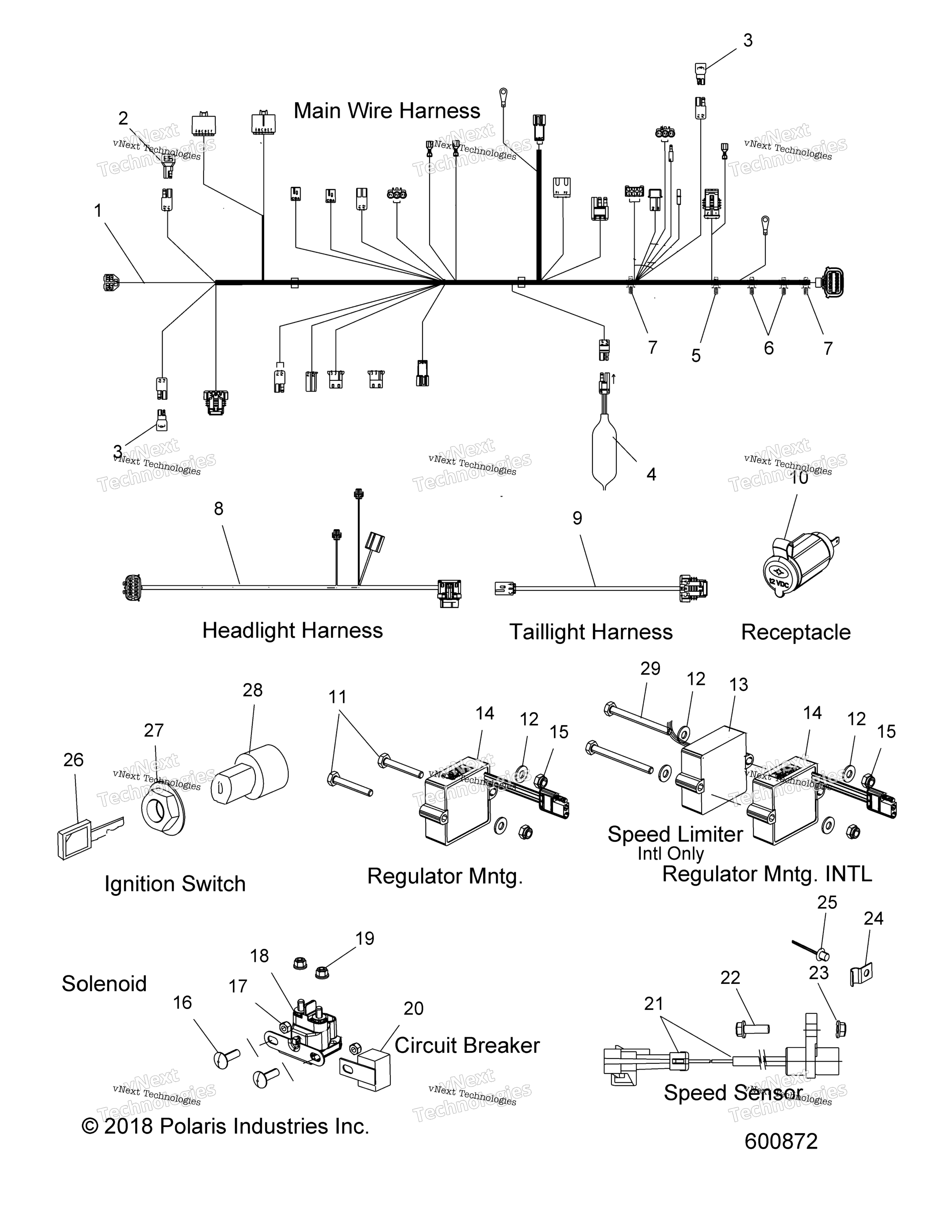 Electrical, провод Harnesses & Components