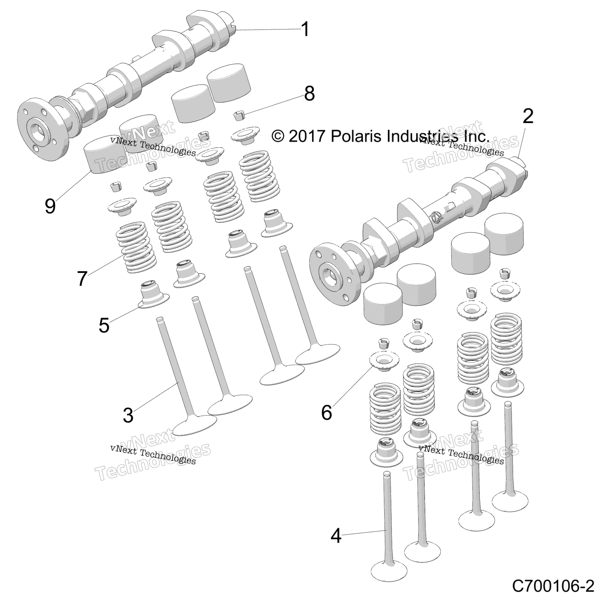Engine, кулачок Shafts и Valves