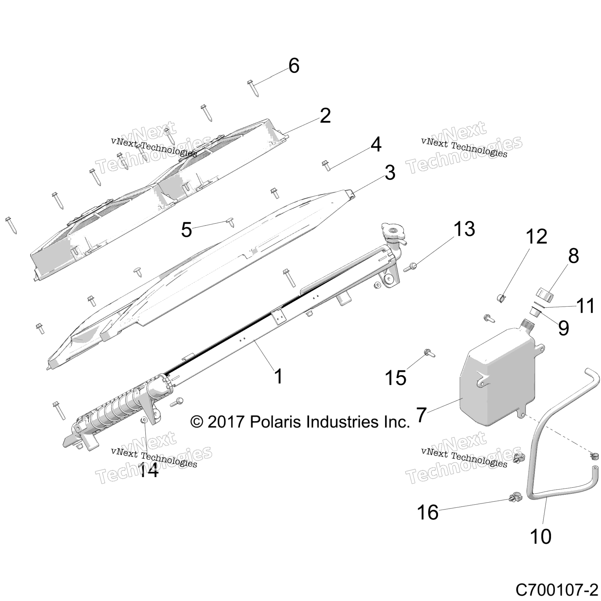 Двигатель, охлаждение Radiator Mounting