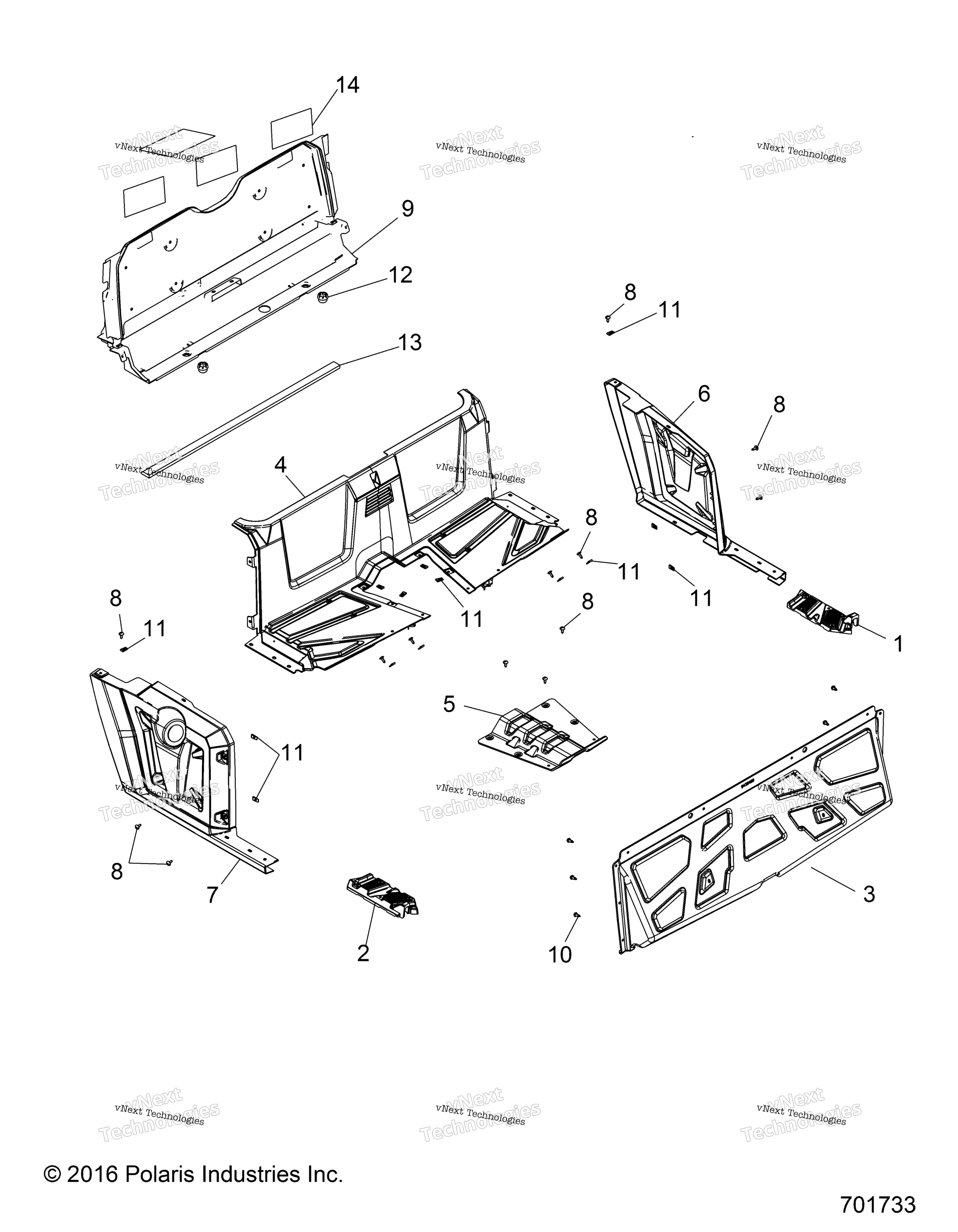 Body, задний Floor & Fenders R17rna57a1 / A9 / Eam / Nm