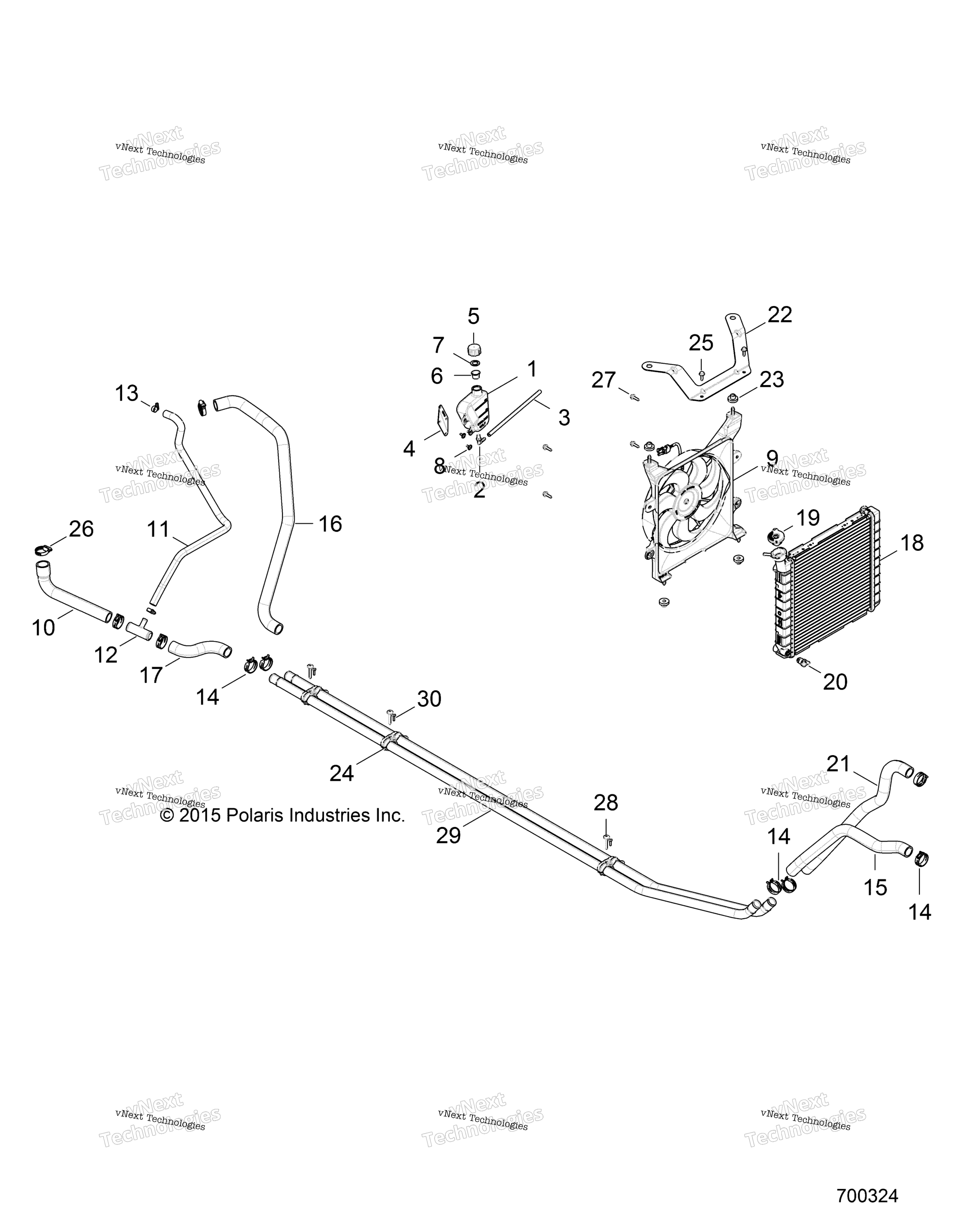 Двигатель, система охлаждения R17rna57a1/A9/Eam/Nm