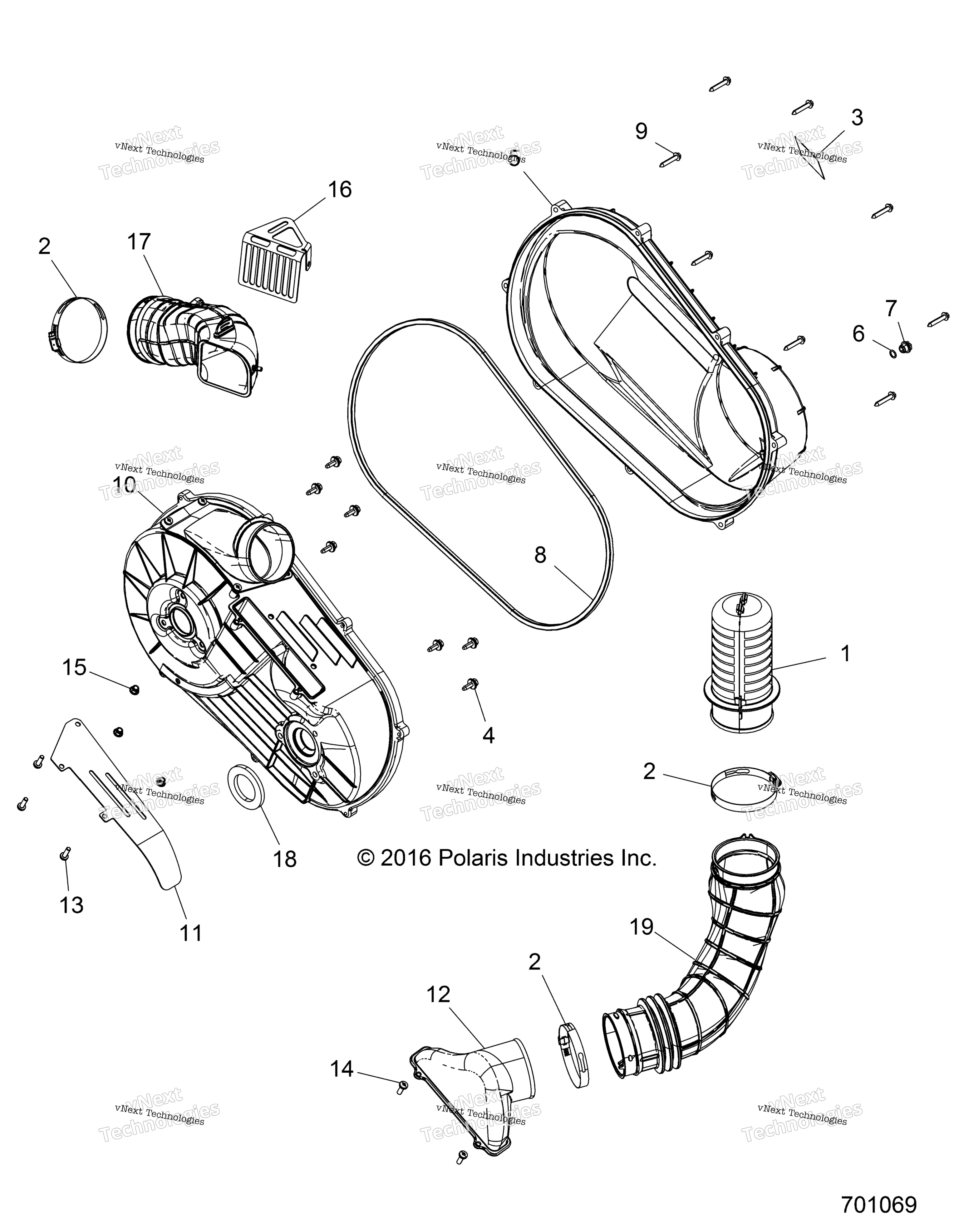 Трансмиссия, крышка сцепления And Ducting