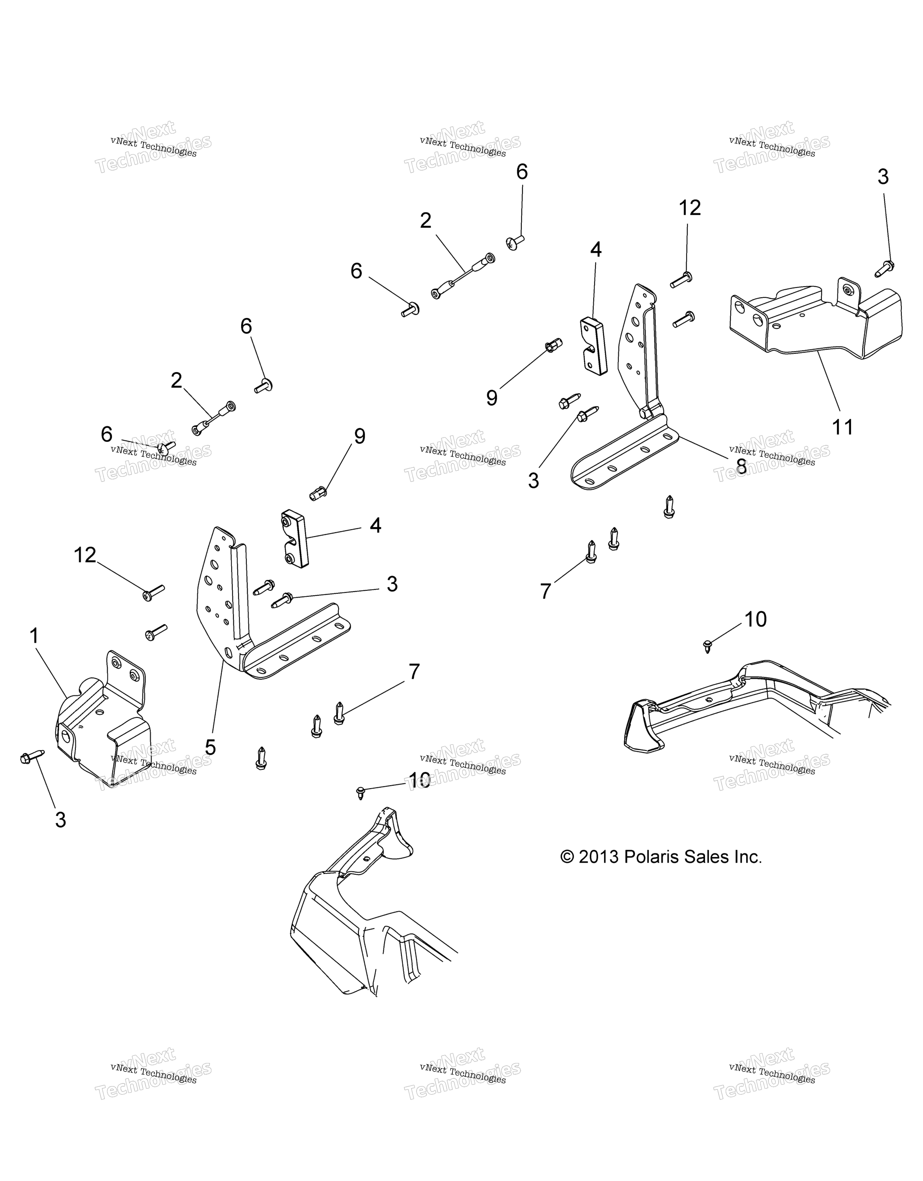 Body, задний борт Brackets