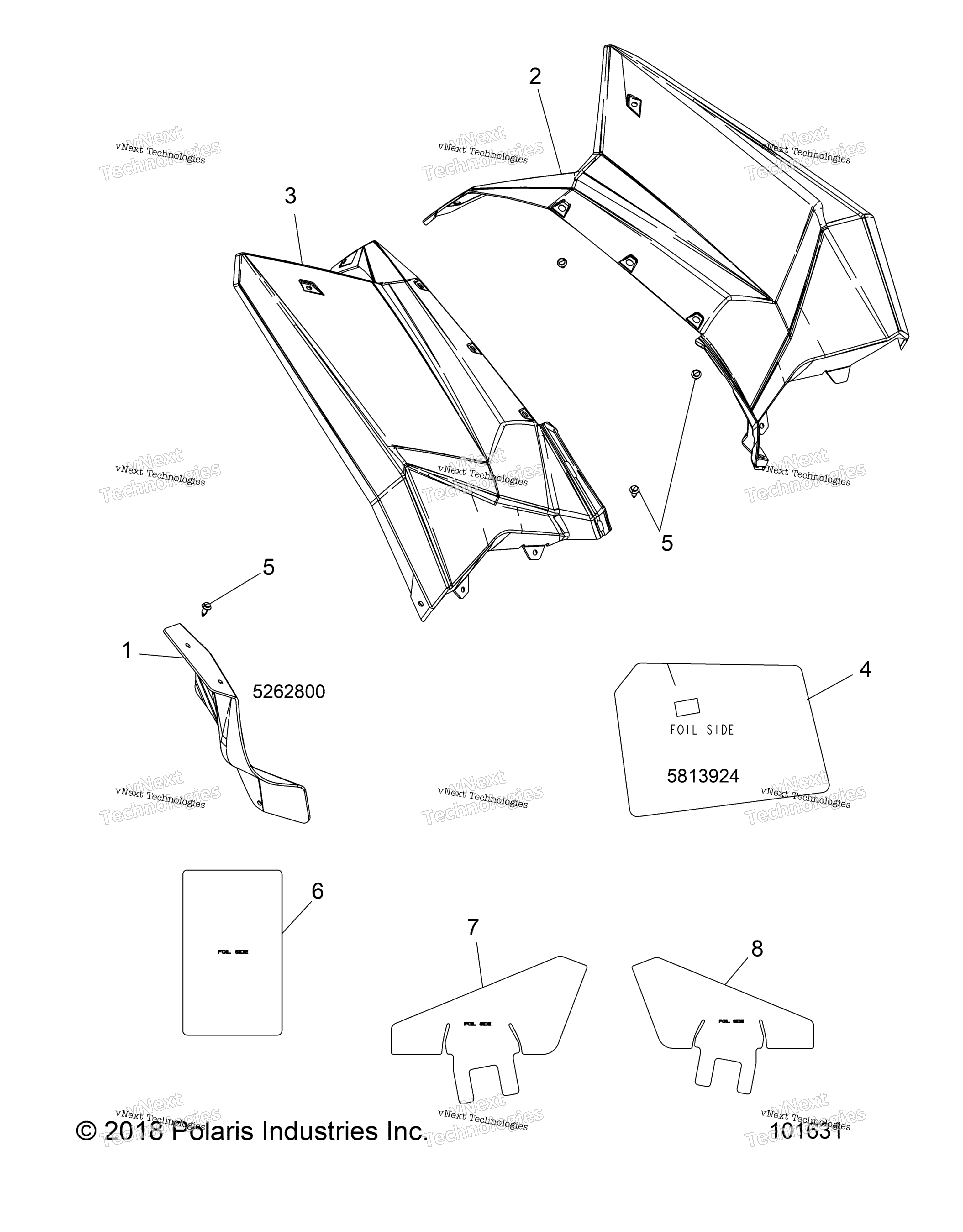 Body, задний Cab и Heat Shields